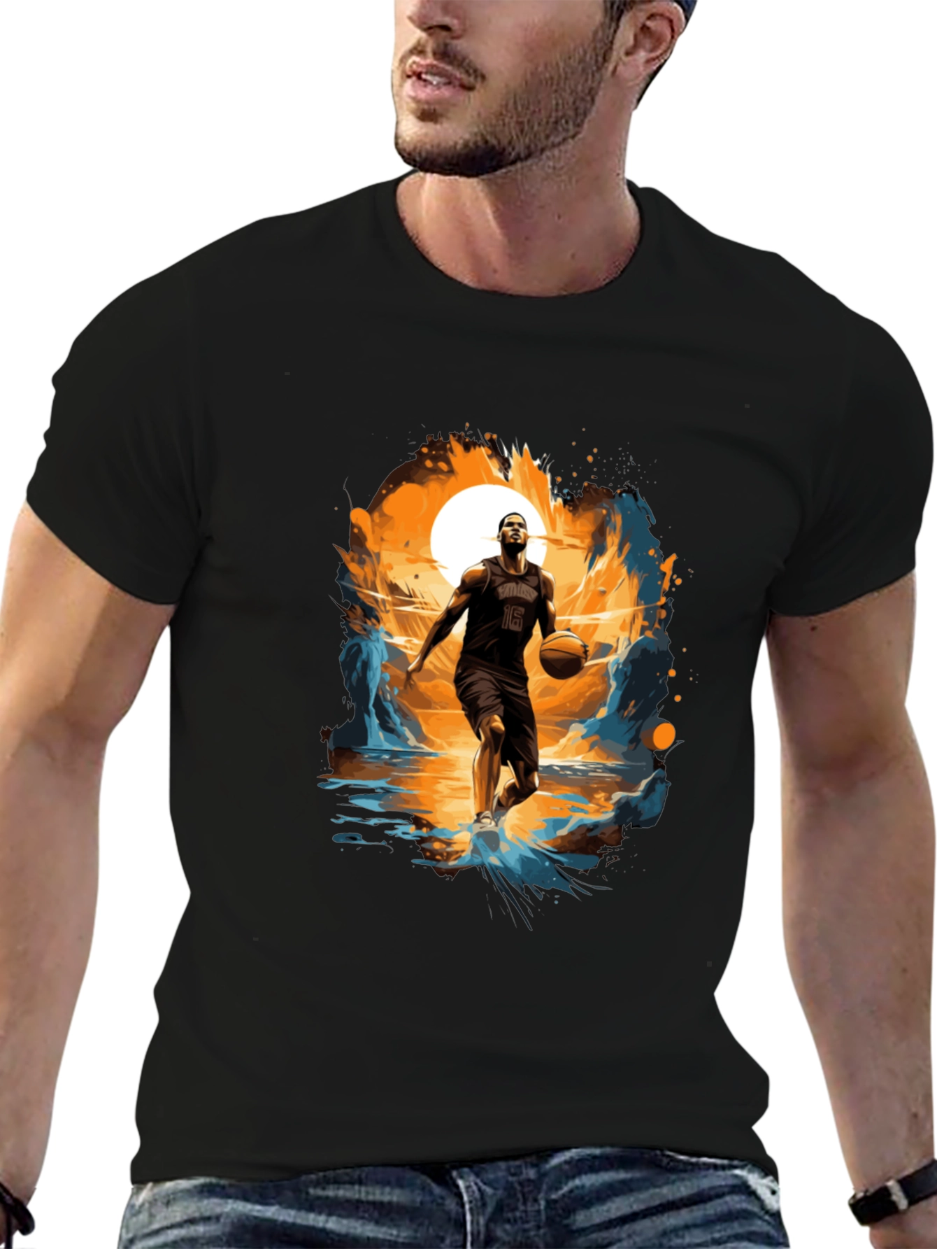 Basketball Player Graphic Print Tee