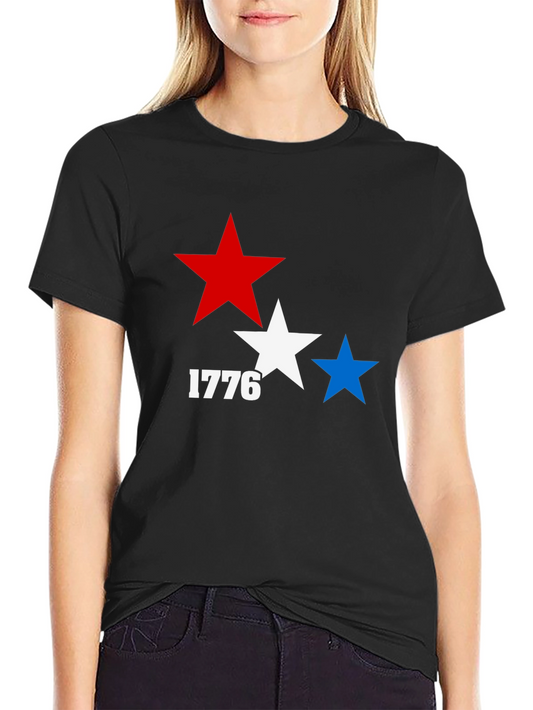 Patriotic 1776 Star Graphic T-Shirt