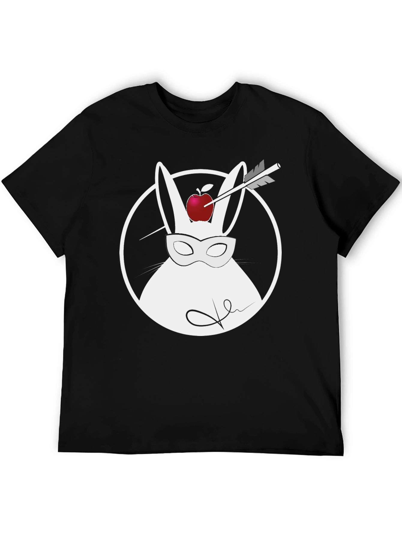 Rabbit Archer Graphic Tee - Black Cotton Shirt