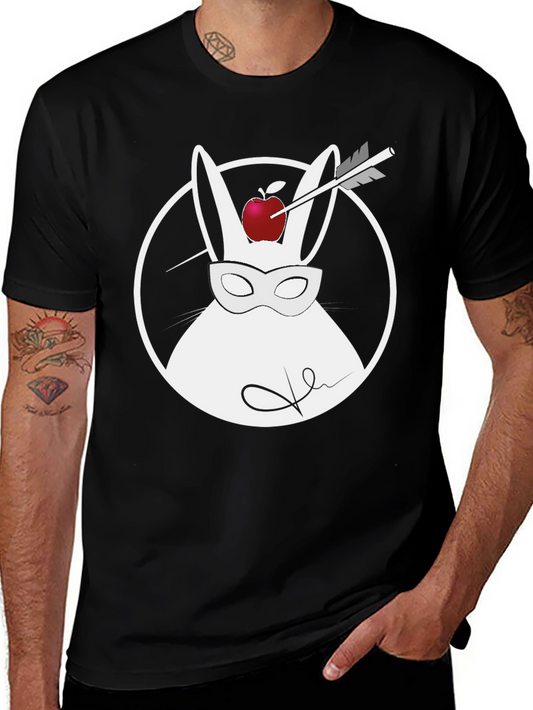 Rabbit Archer Graphic Tee - Black Cotton Shirt
