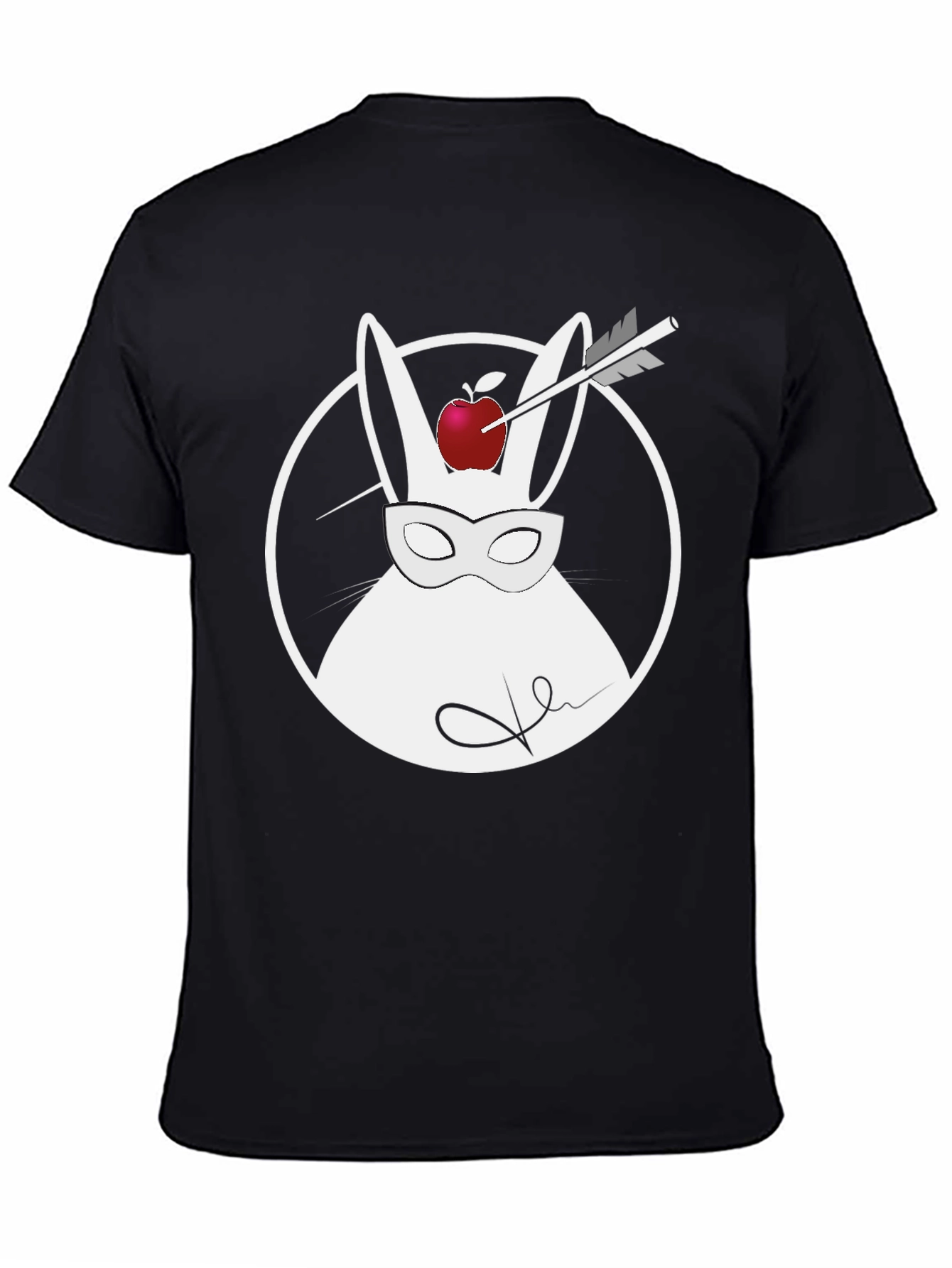 Rabbit Archer Graphic Tee - Black Cotton Shirt