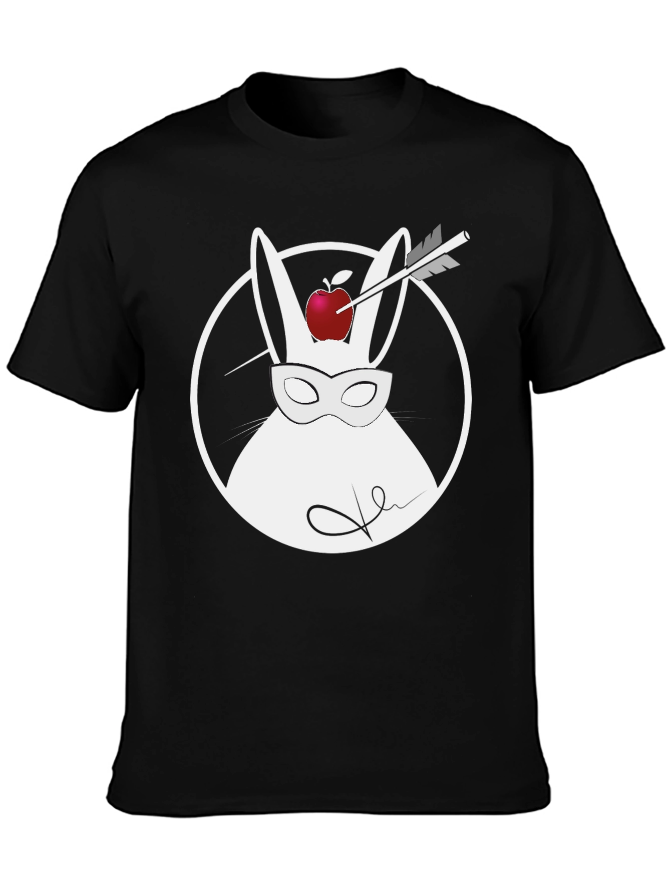 Rabbit Archer Graphic Tee - Black Cotton Shirt