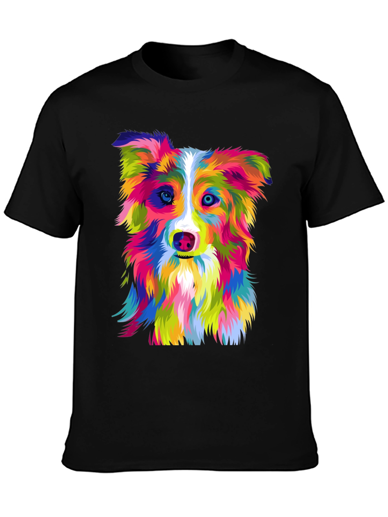 Colorful Dog Graphic T-Shirt
