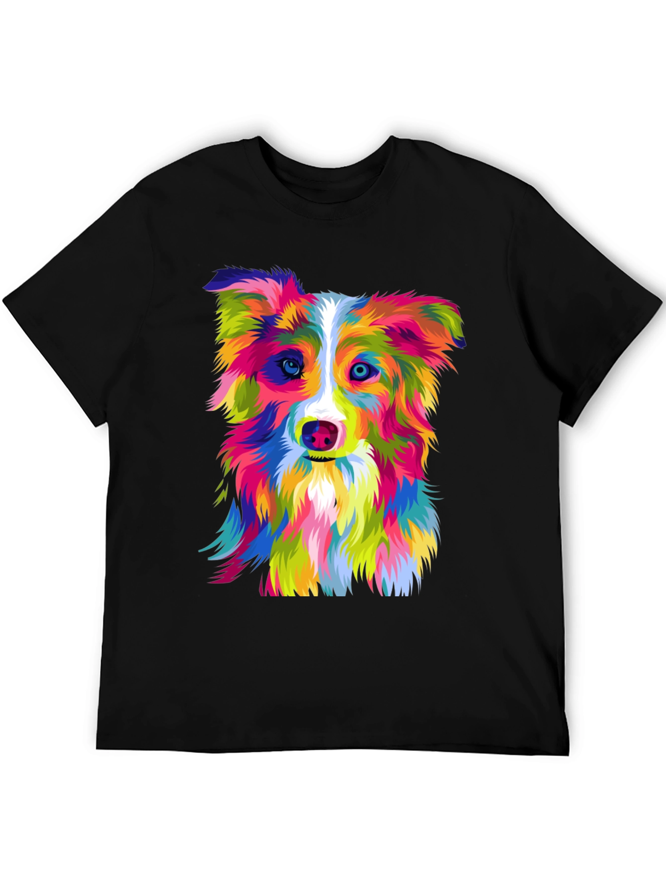 Colorful Dog Graphic T-Shirt