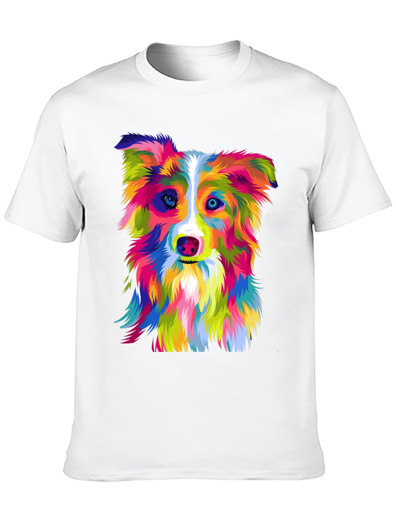 Colorful Dog Graphic T-Shirt