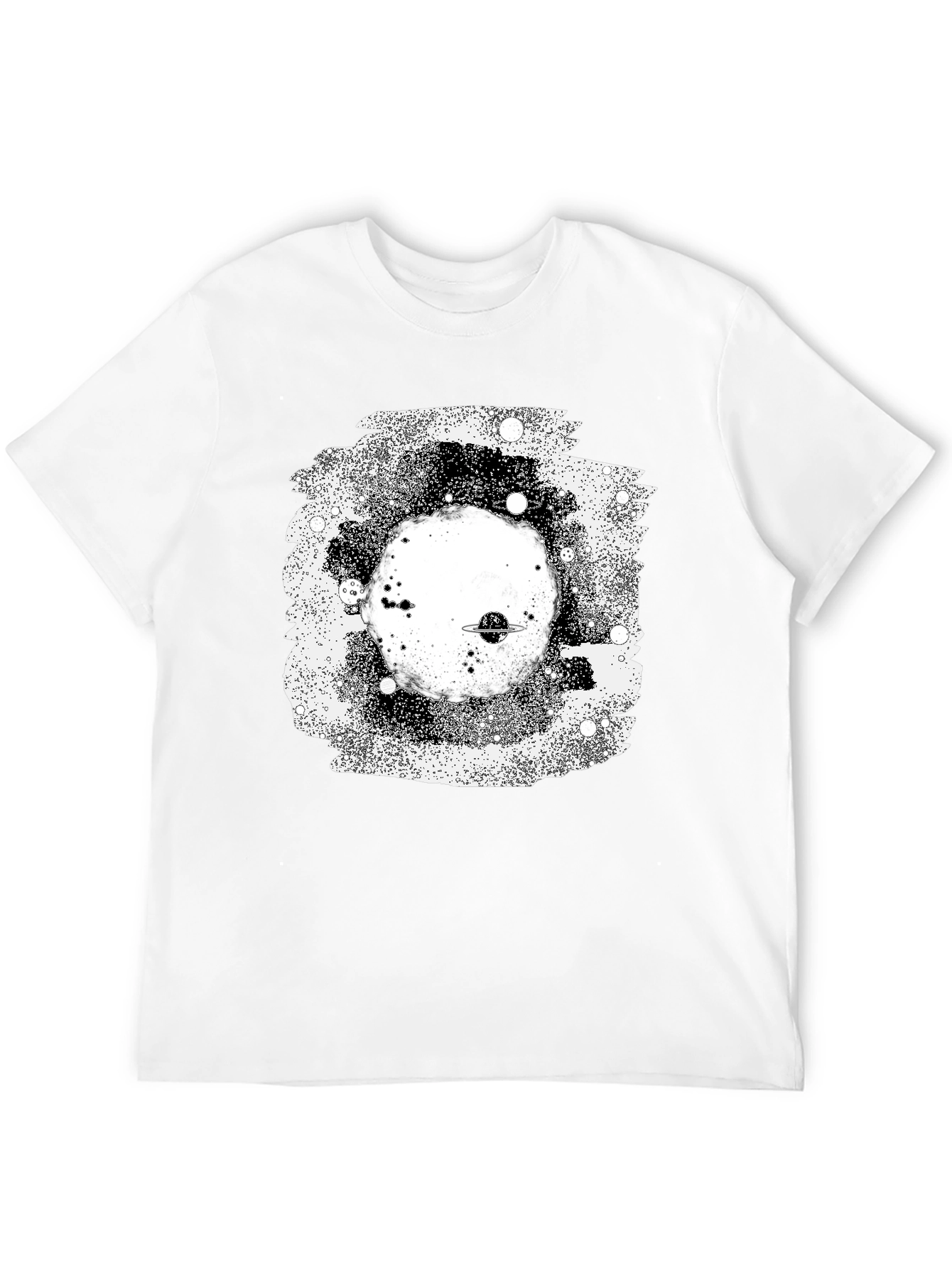 Galaxy Planet Black Graphic T-Shirt