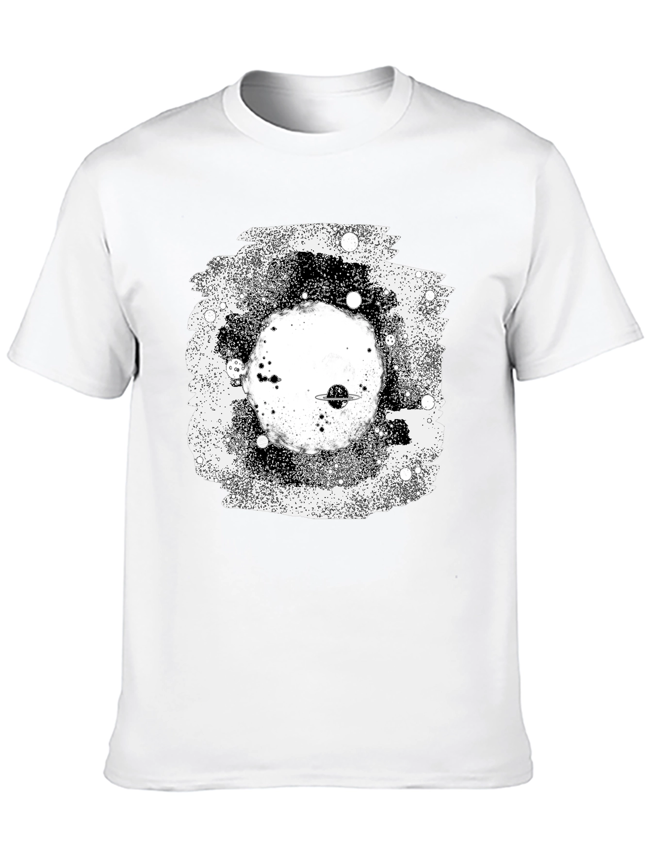 Galaxy Planet Black Graphic T-Shirt