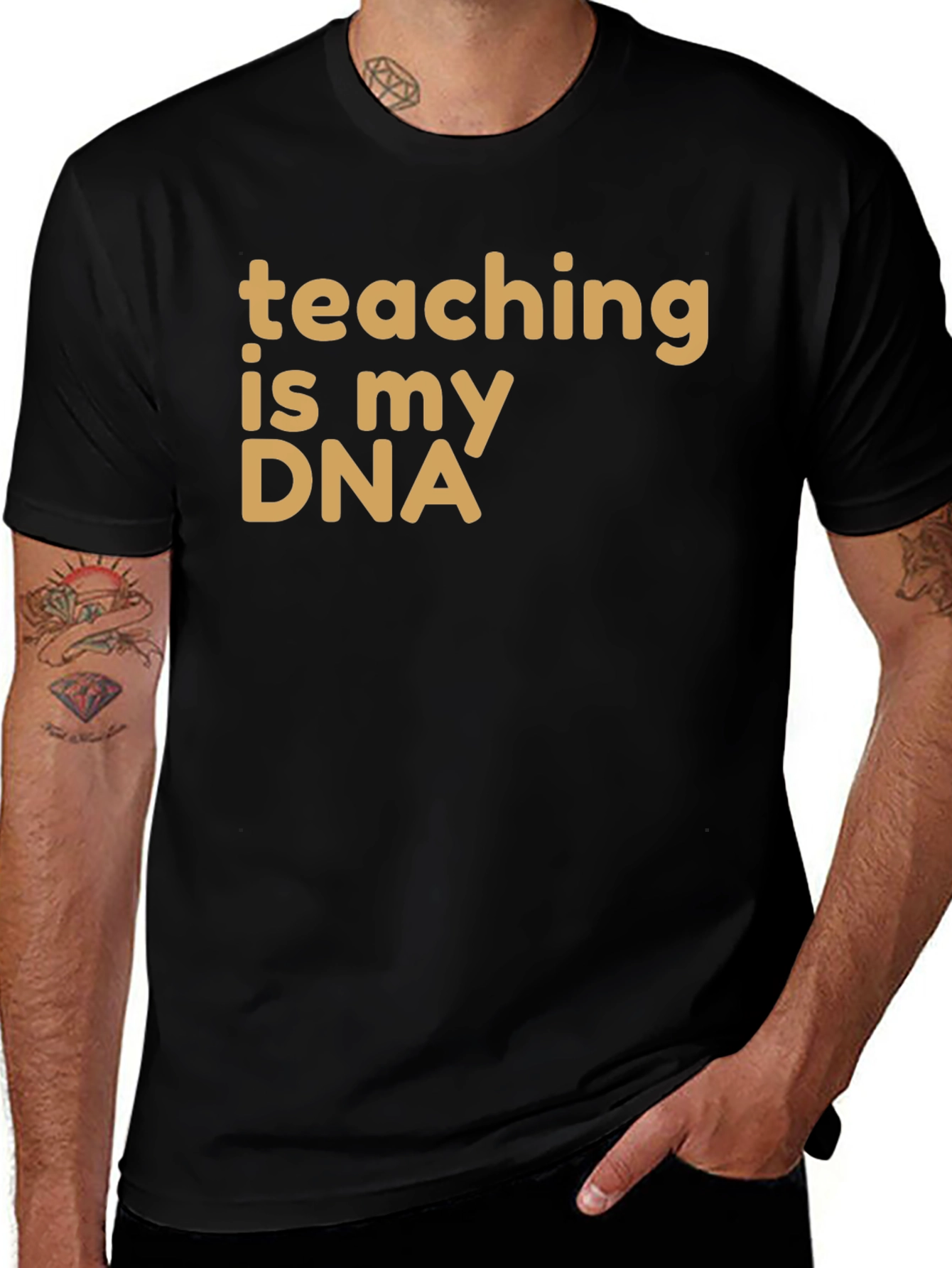 Teaching is My DNA T-Shirt - Black Cotton
