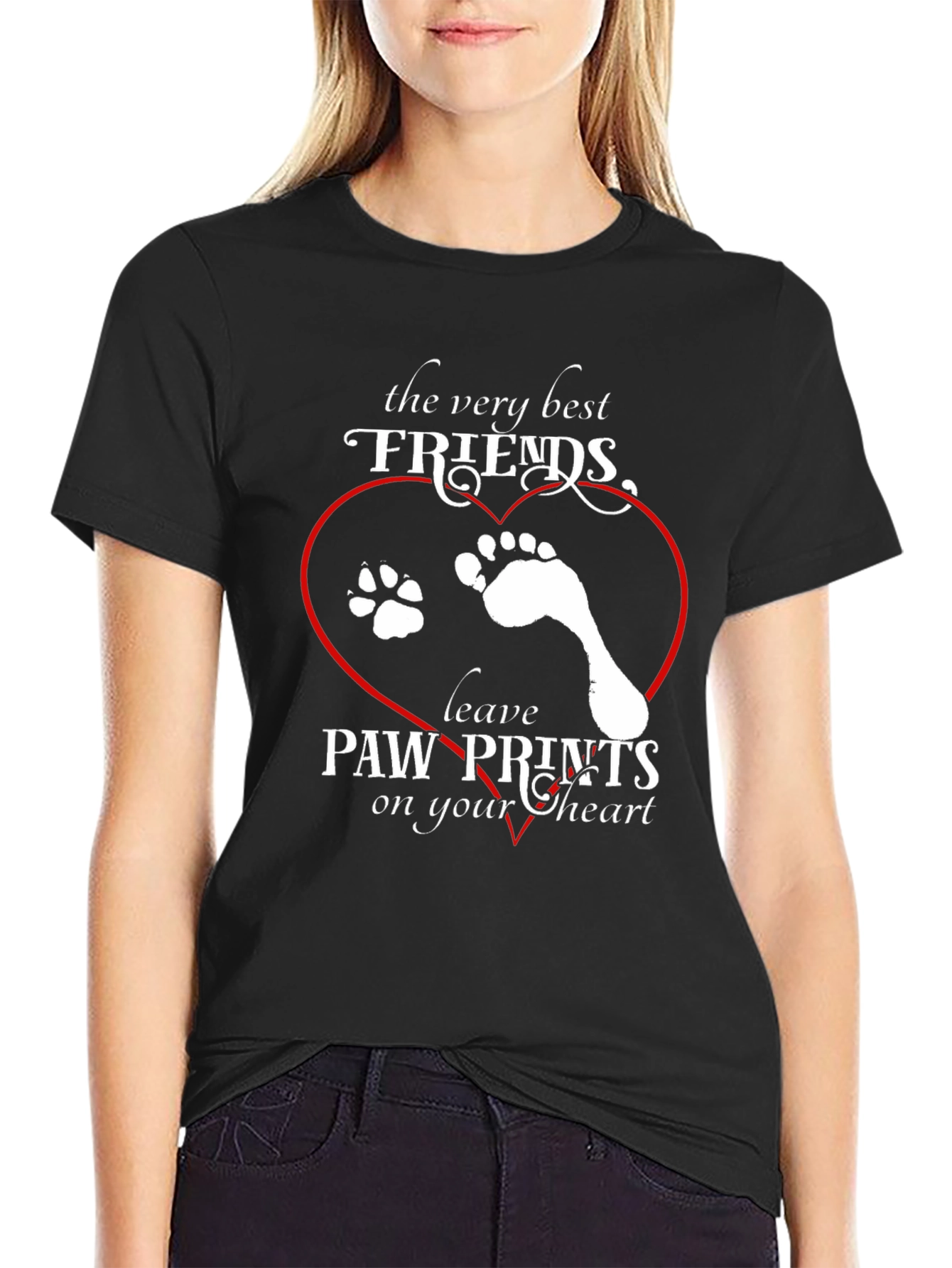 Paw Prints Heart T-Shirt - Best Friends Tee