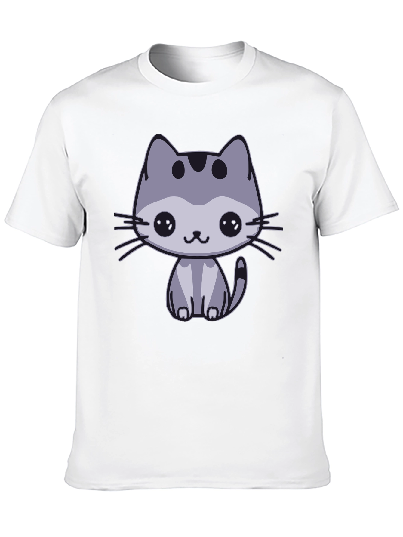Cute Cat Graphic Black T-Shirt