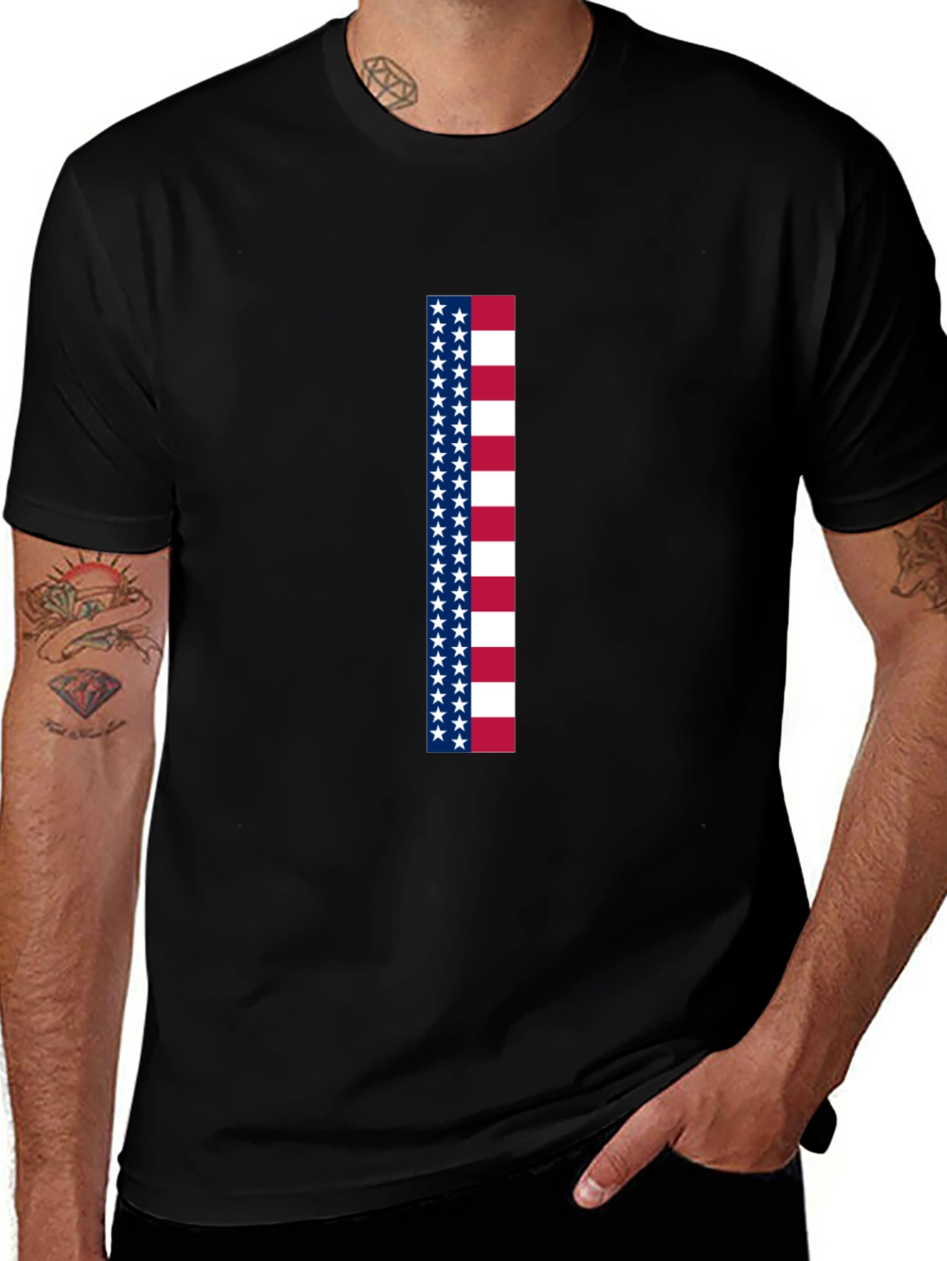 American Flag Stripe Graphic Tee