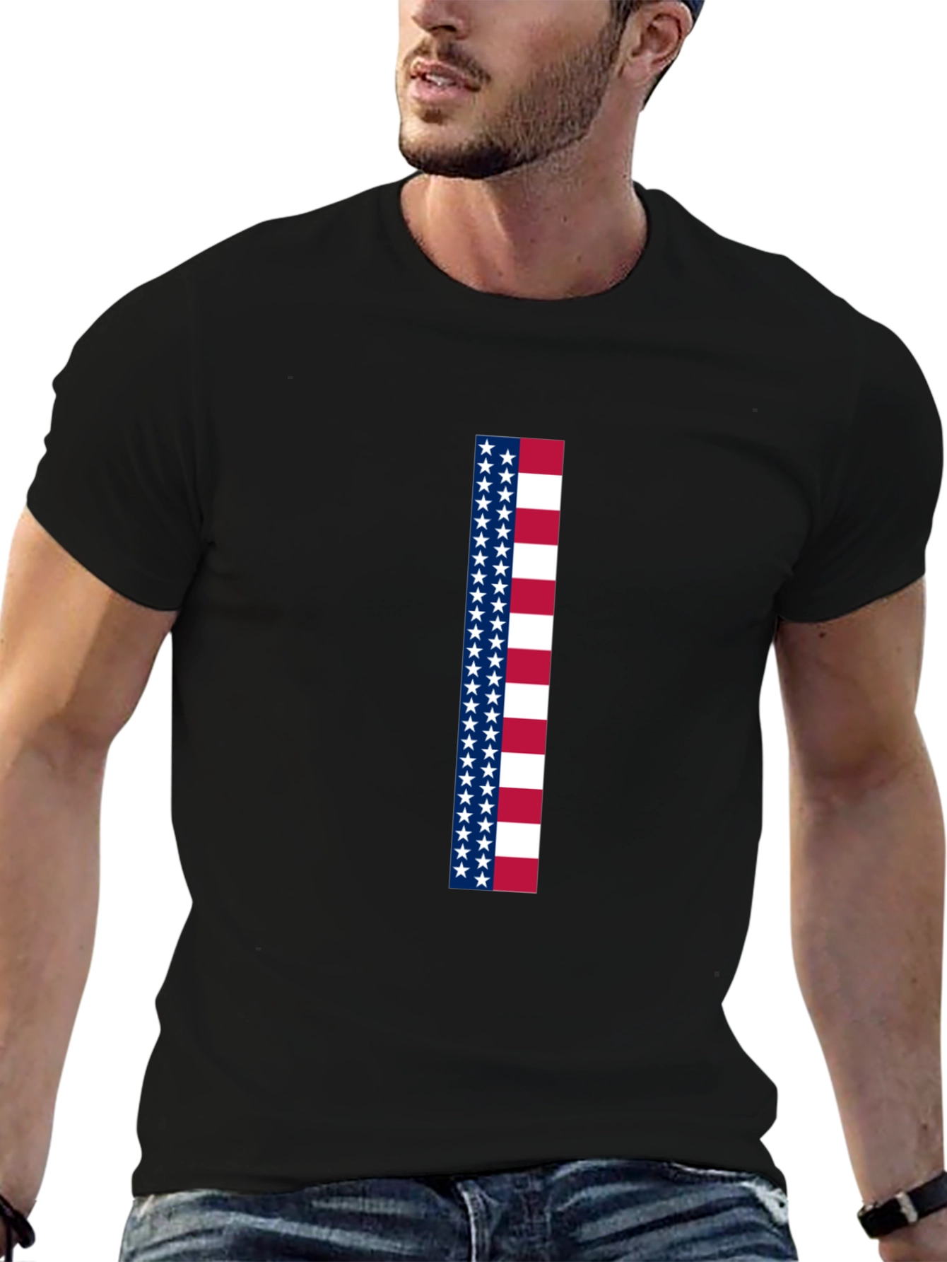 American Flag Stripe Graphic Tee