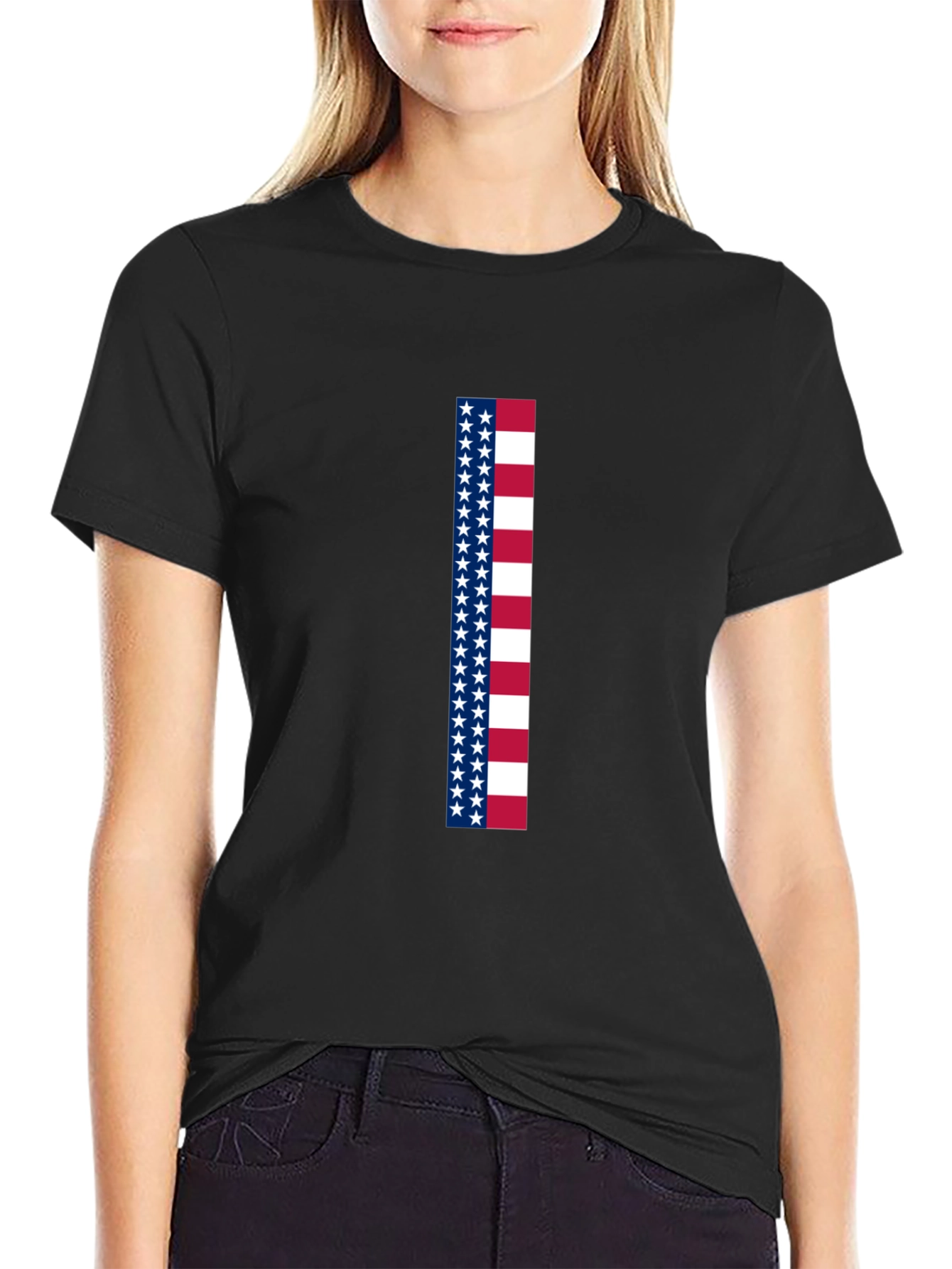 American Flag Stripe Graphic Tee