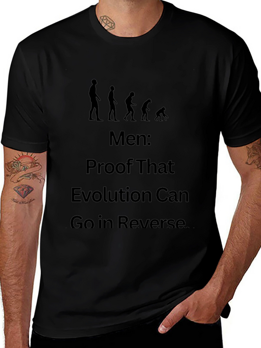 Evolution Reversal Graphic Tee - Funny Mens T-Shirt
