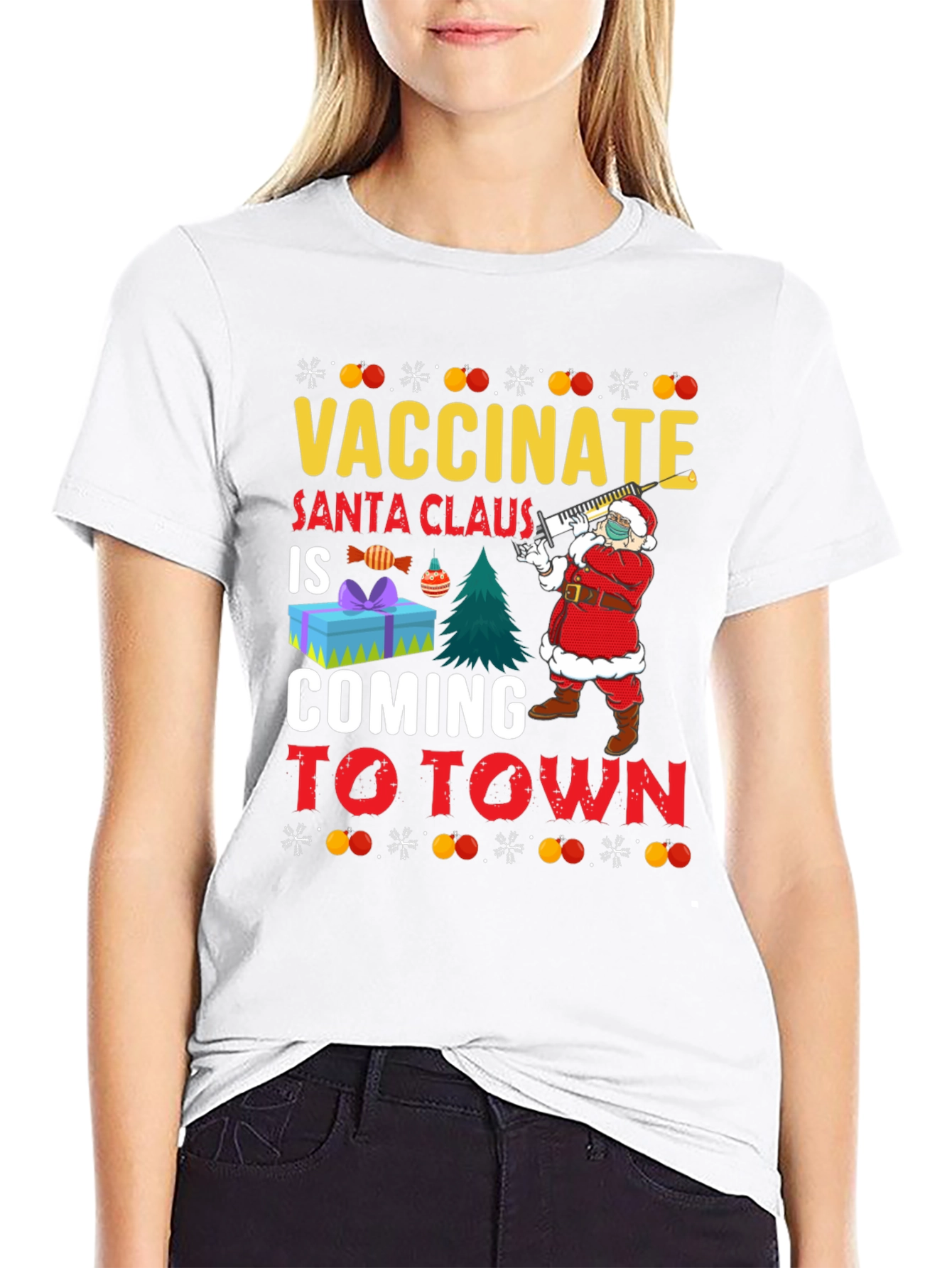 Vaccinate Santa Claus T-Shirt Holiday Season