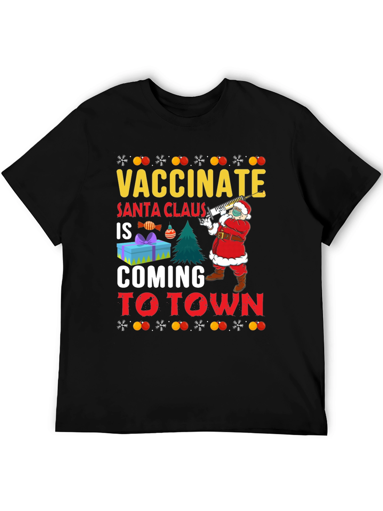 Vaccinate Santa Claus T-Shirt Holiday Season