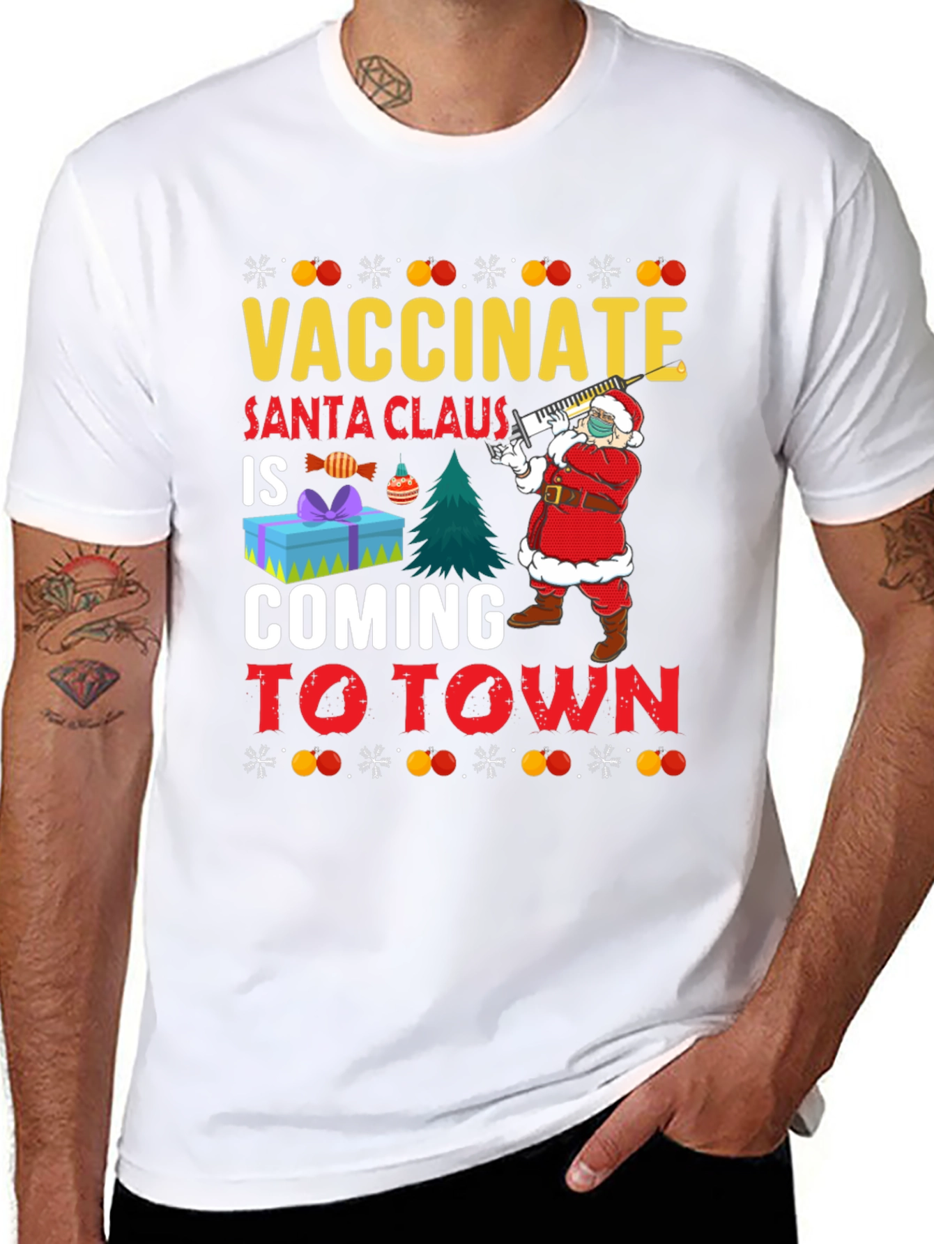 Vaccinate Santa Claus T-Shirt Holiday Season