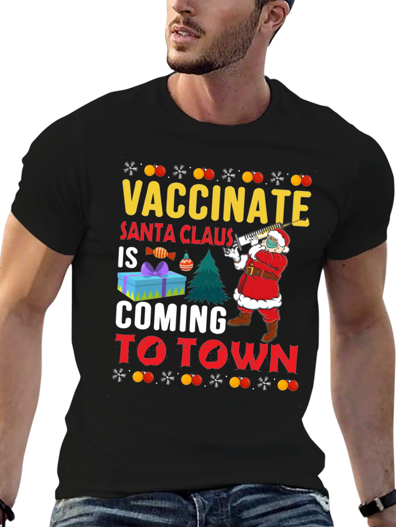 Vaccinate Santa Claus T-Shirt Holiday Season