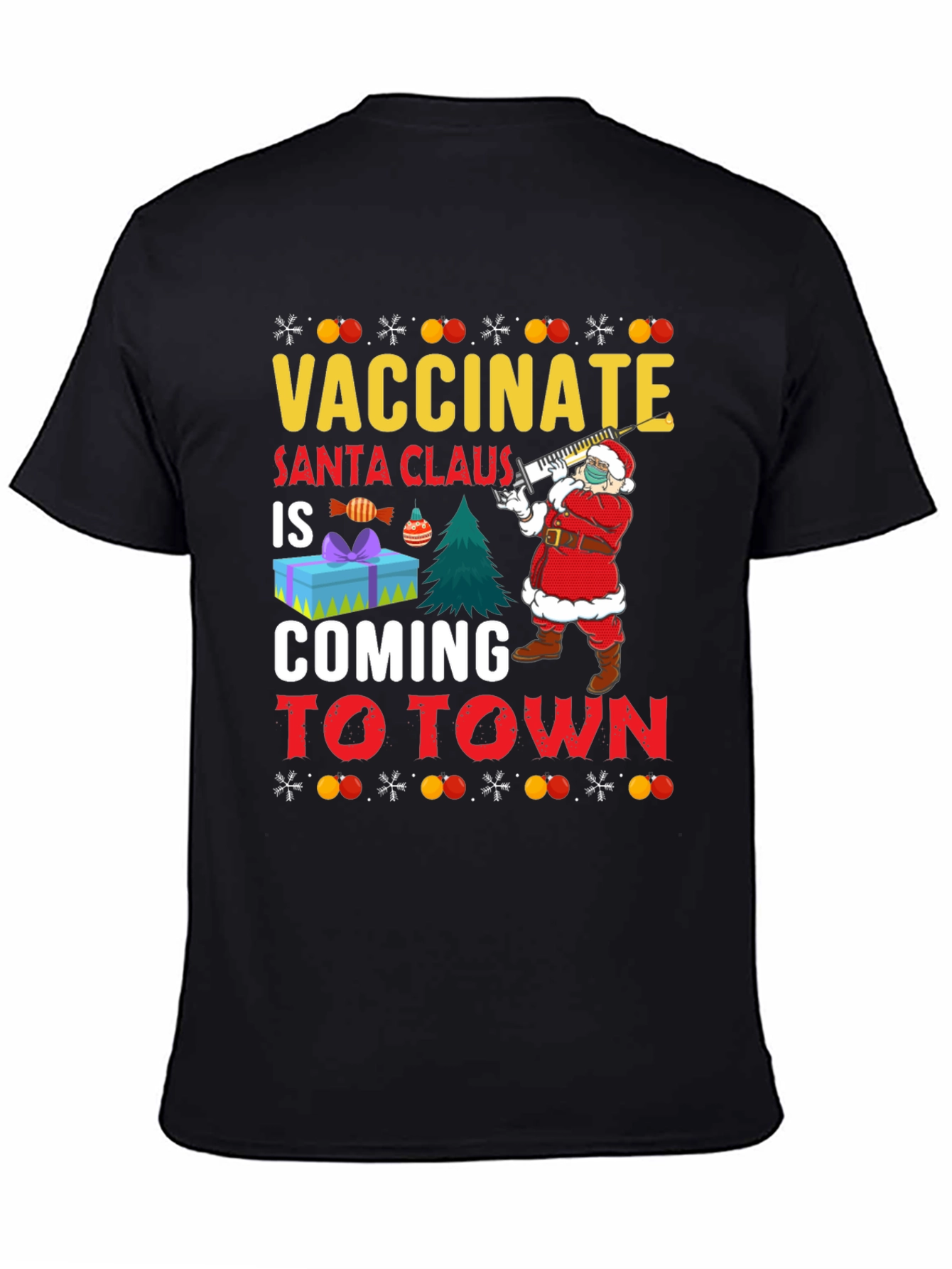 Vaccinate Santa Claus T-Shirt Holiday Season