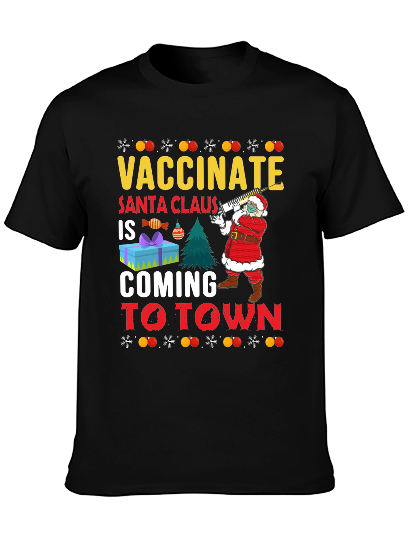 Vaccinate Santa Claus T-Shirt Holiday Season