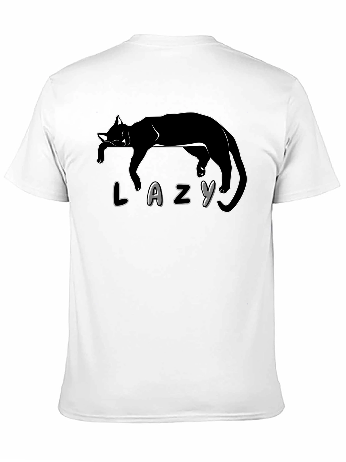 Lazy Cat Graphic T-Shirt - Unisex Black Tee