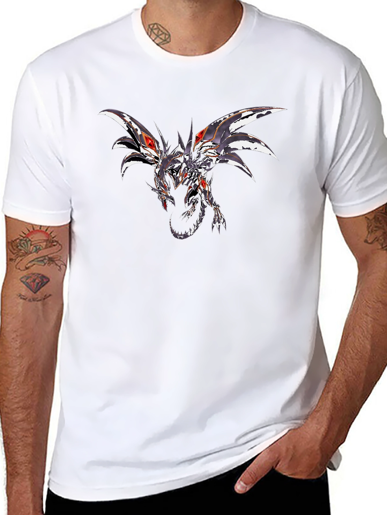 Dragon Graphic Print Black T-Shirt
