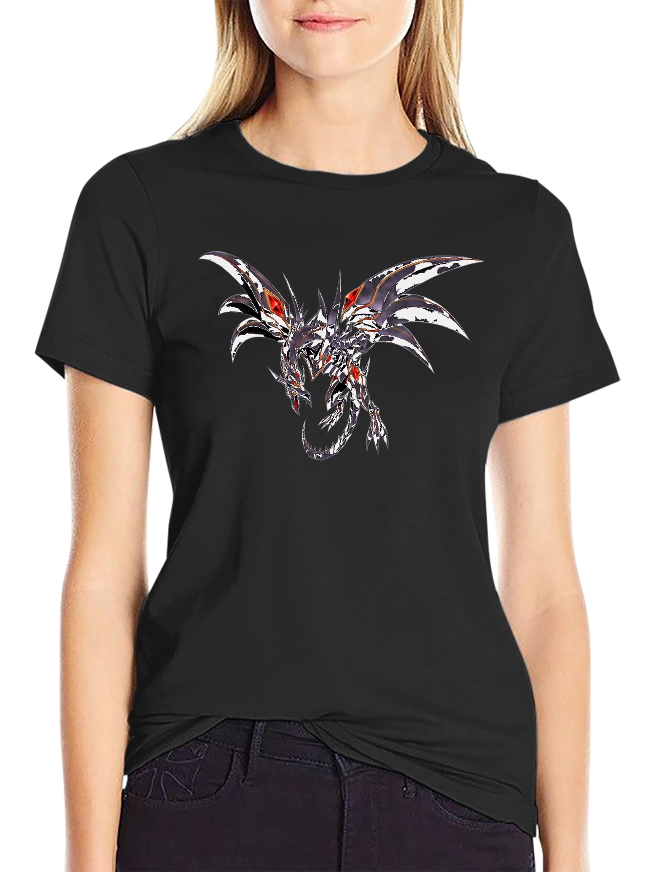 Dragon Graphic Print Black T-Shirt