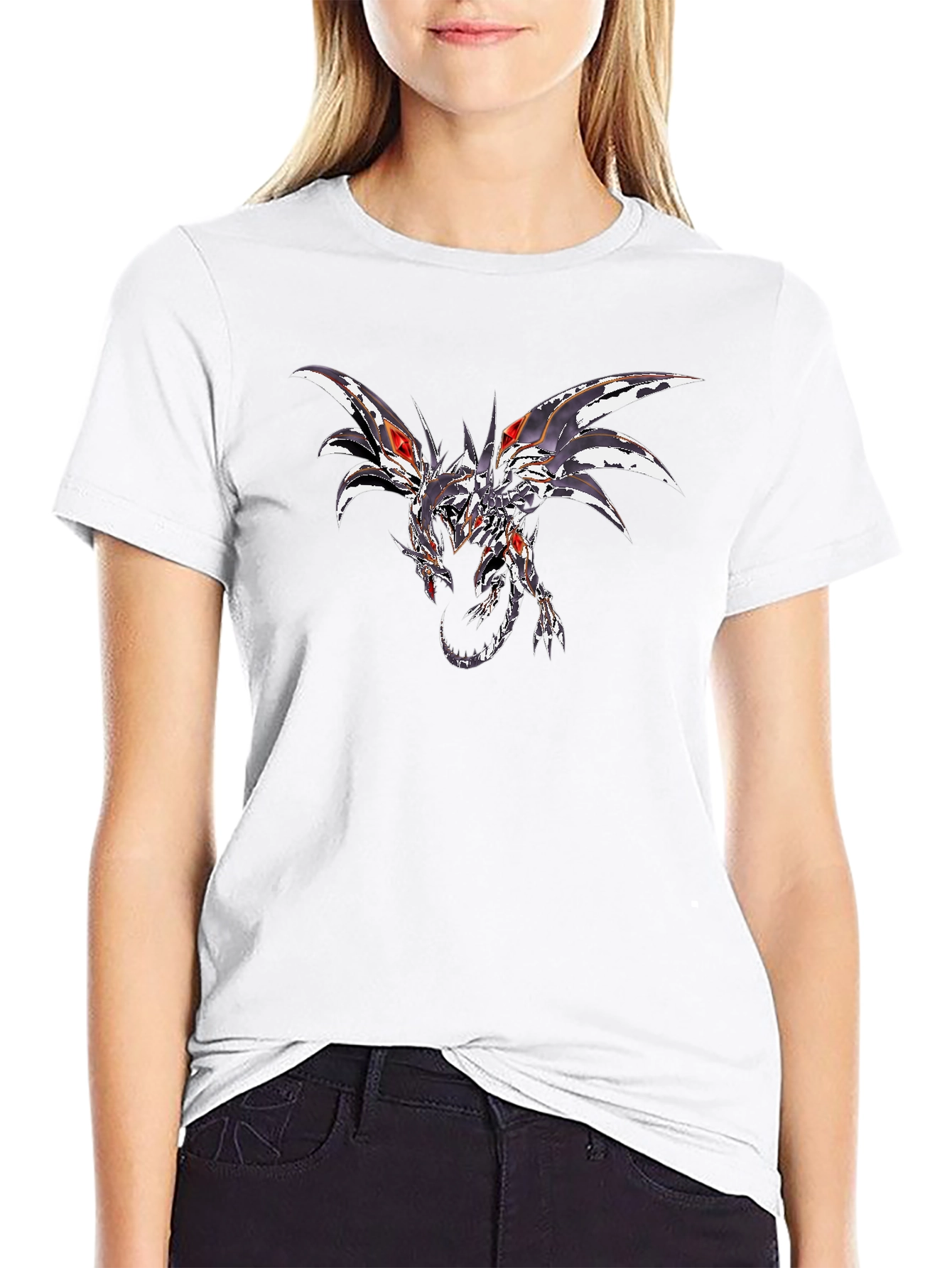 Dragon Graphic Print Black T-Shirt