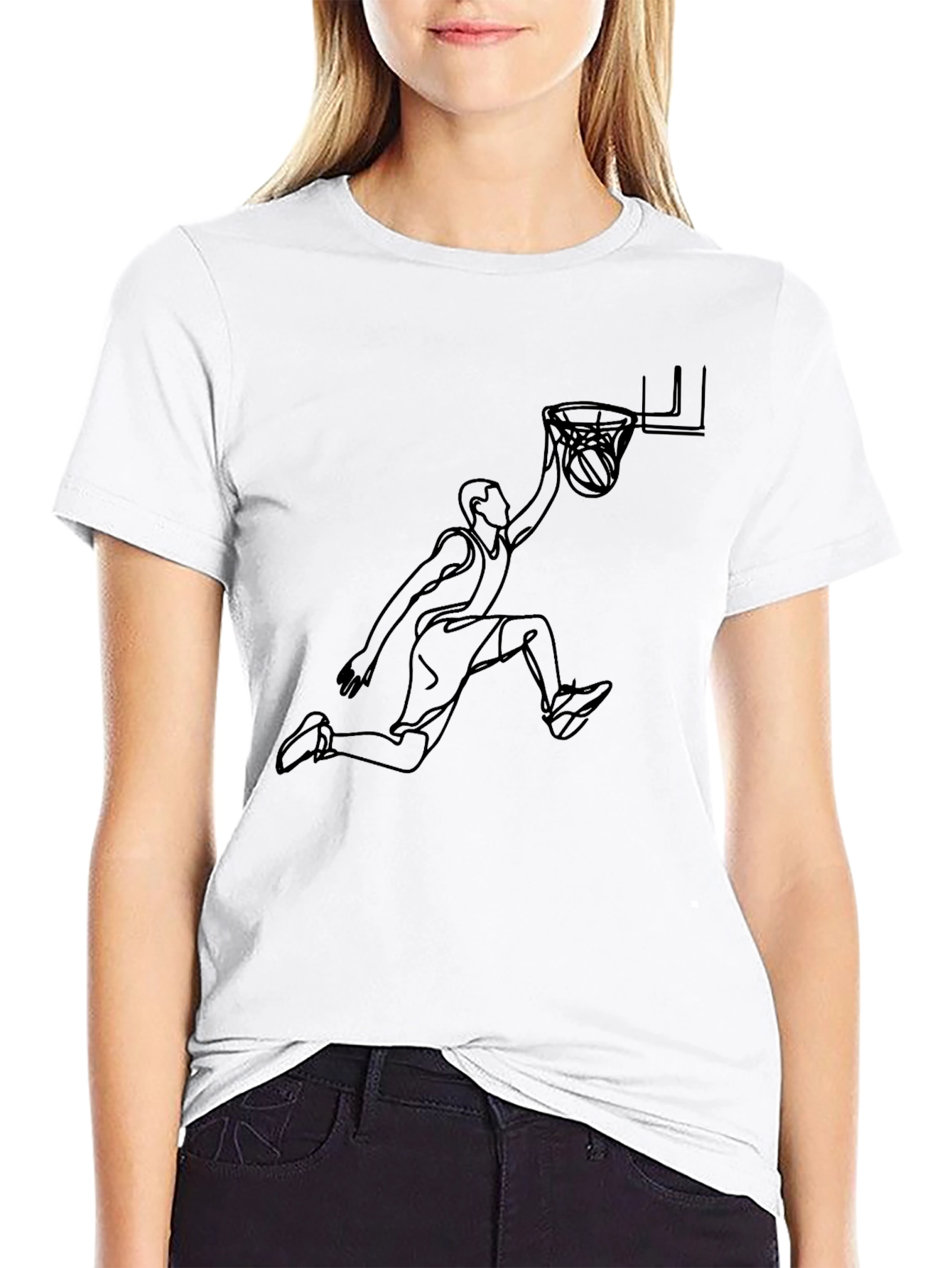 Slam Dunk Graphic Tee - Black Cotton Blend