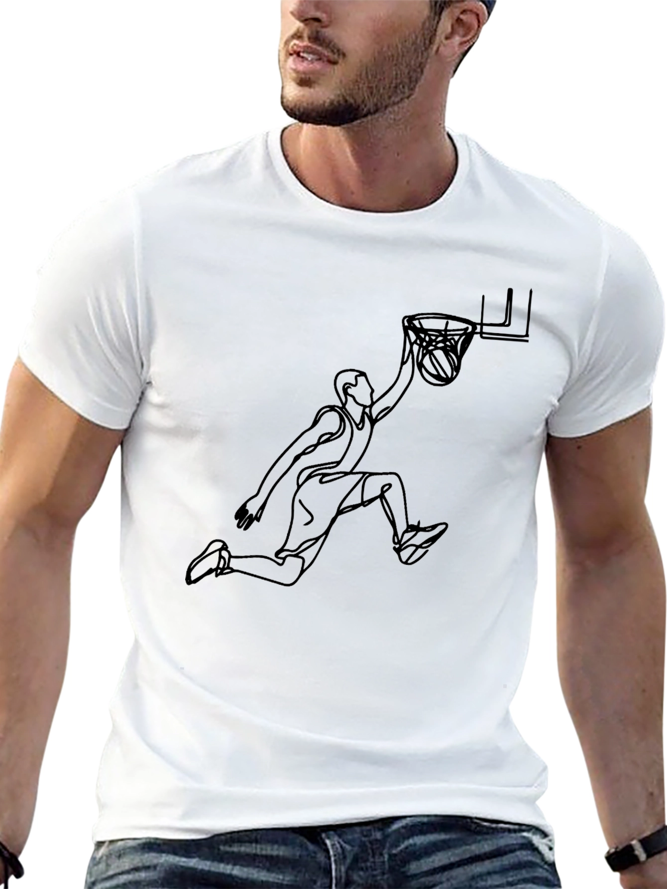 Slam Dunk Graphic Tee - Black Cotton Blend