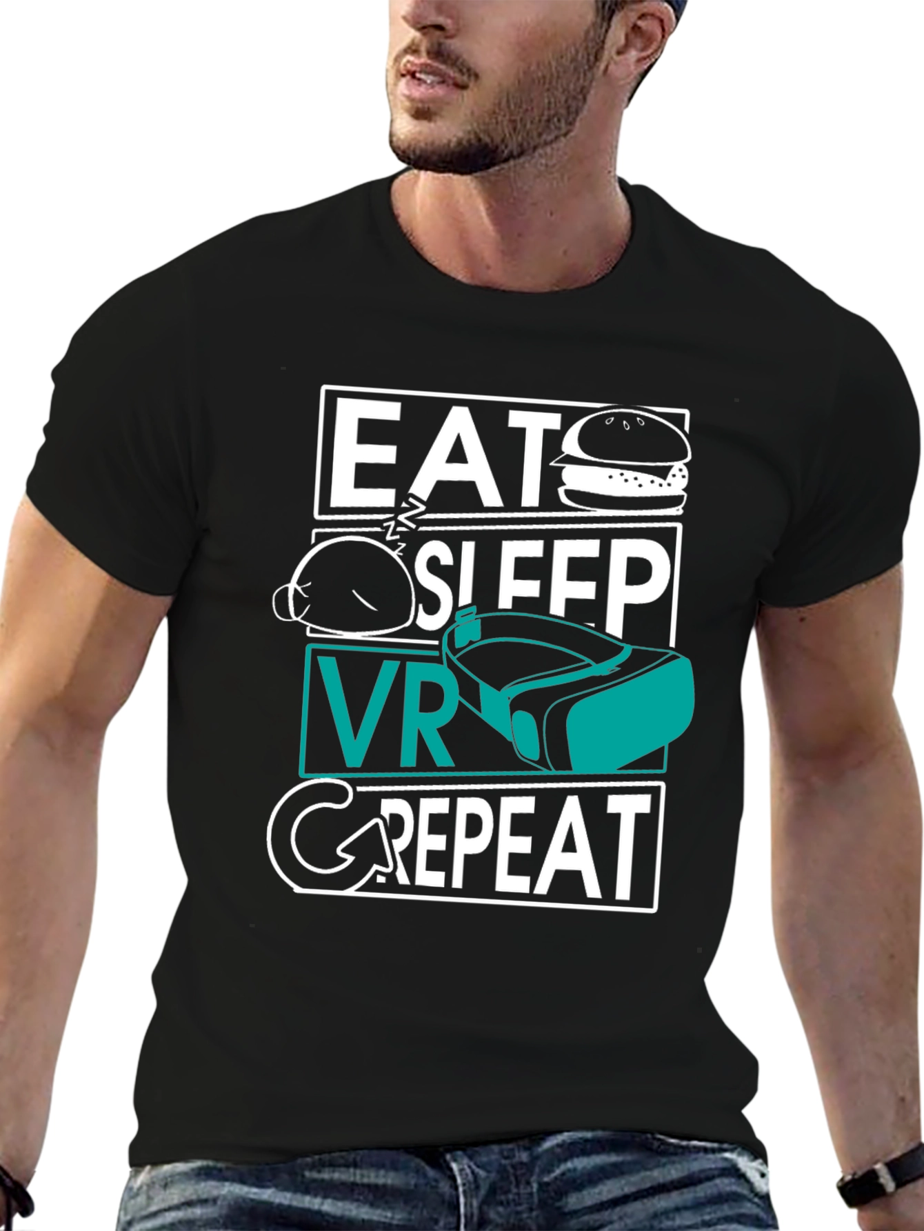 Eat Sleep VR Repeat T-Shirt - Gamer Tee