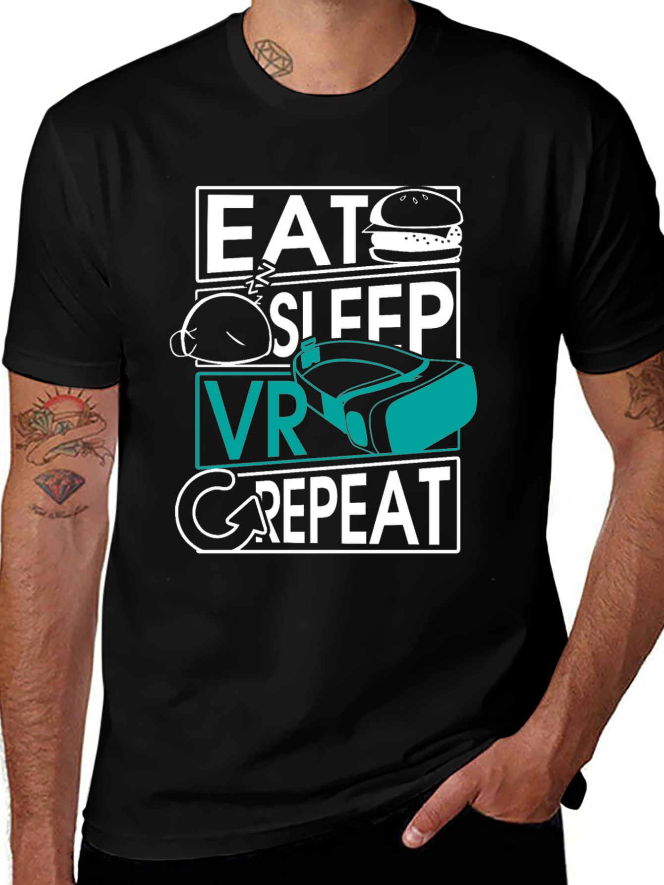 Eat Sleep VR Repeat T-Shirt - Gamer Tee