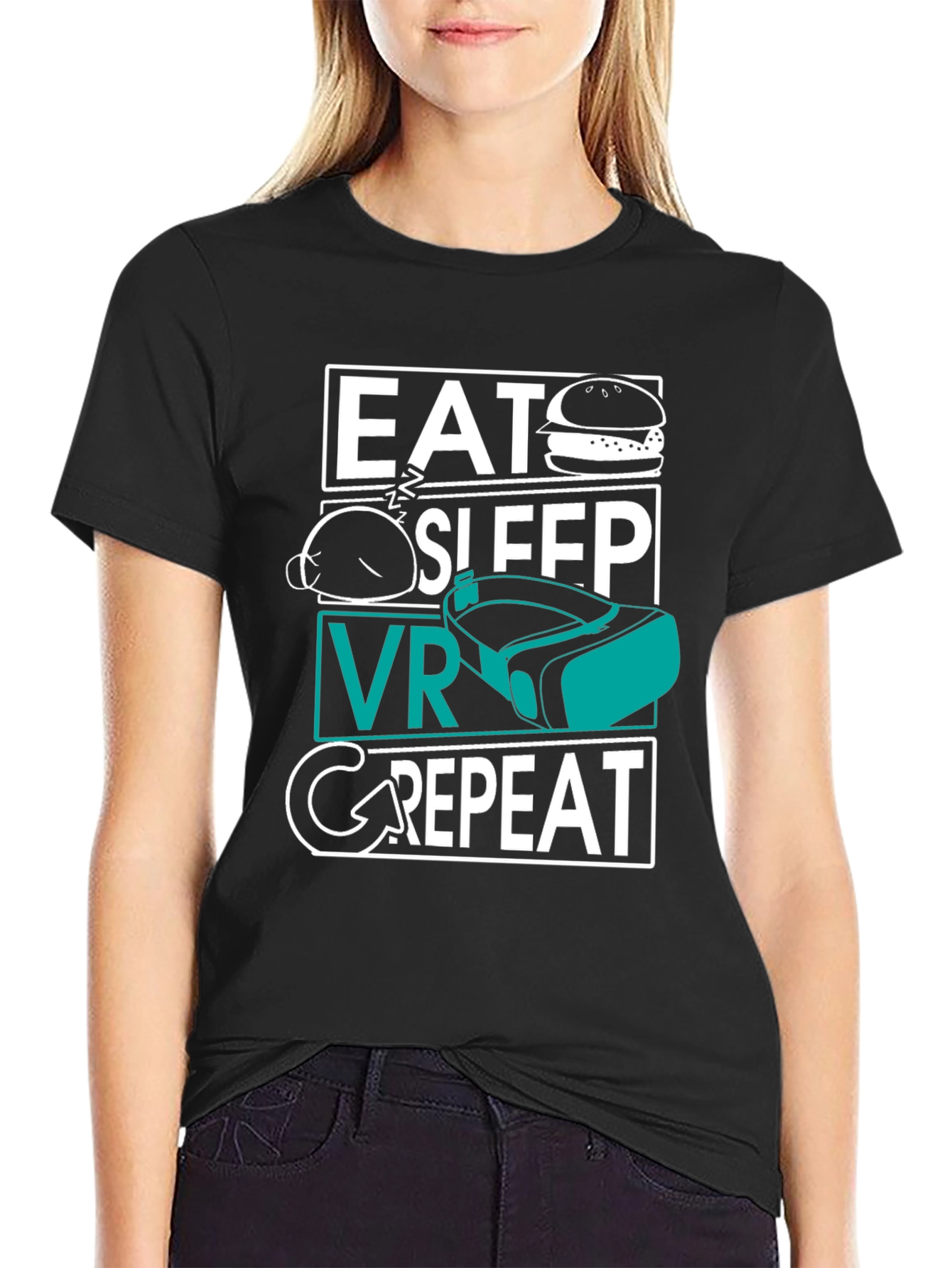 Eat Sleep VR Repeat T-Shirt - Gamer Tee