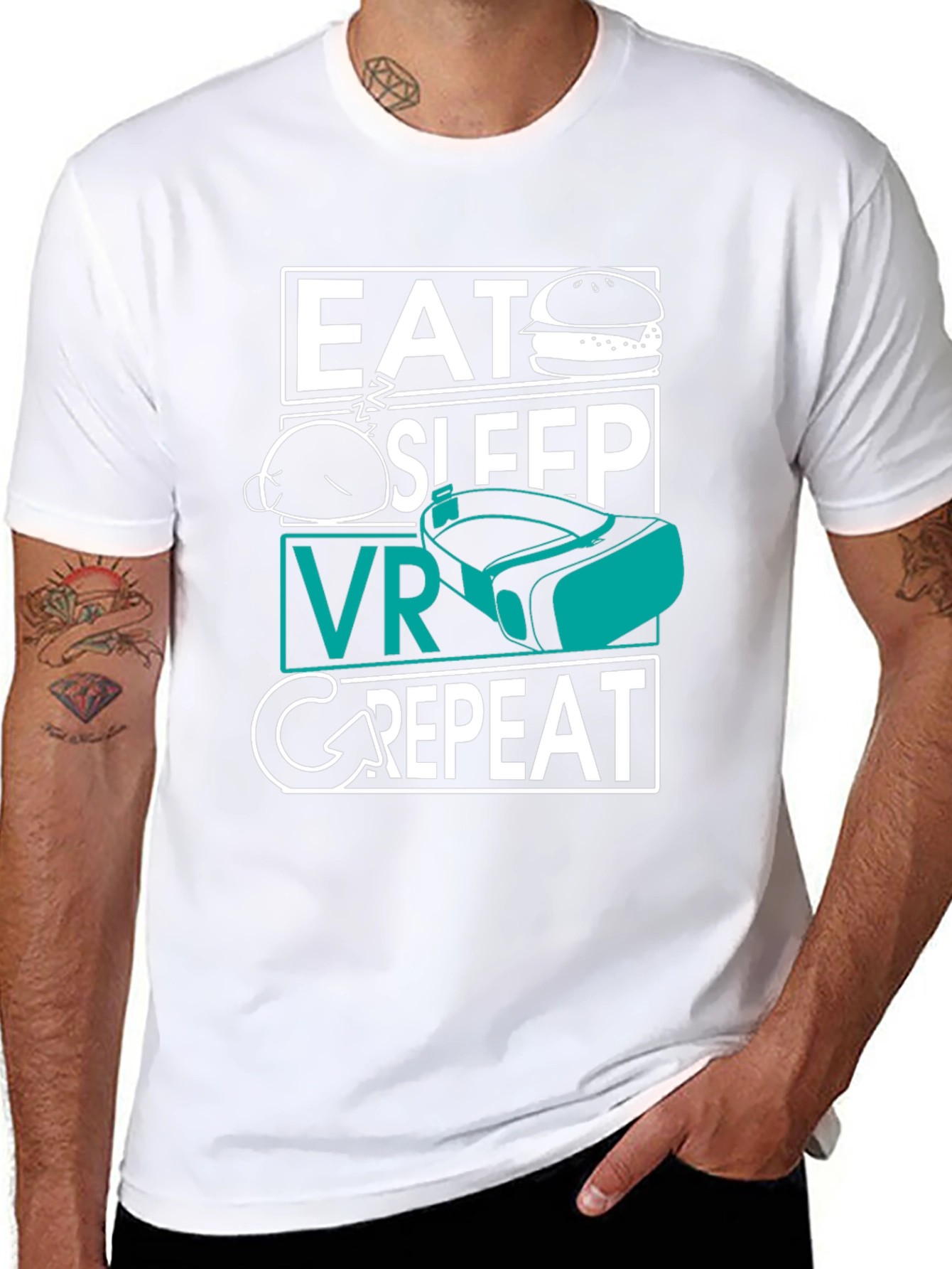 Eat Sleep VR Repeat T-Shirt - Gamer Tee