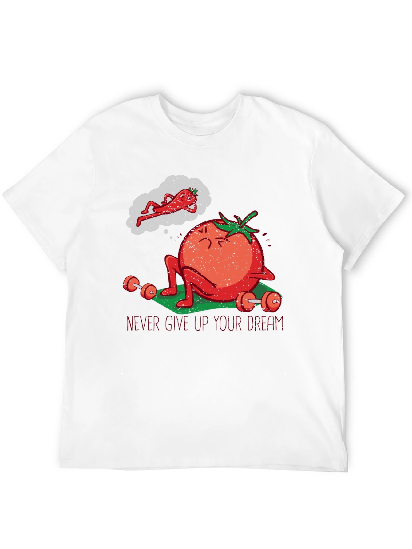 Tomato Gym Workout T-Shirt - Never Give Up!