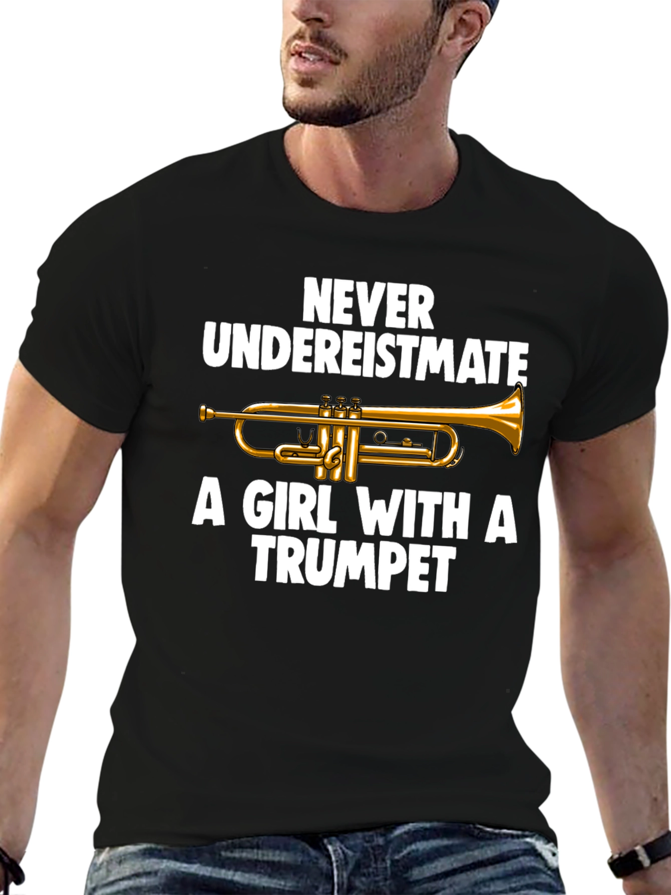 Never Underestimate a Girl with a Trumpet T-Shirt