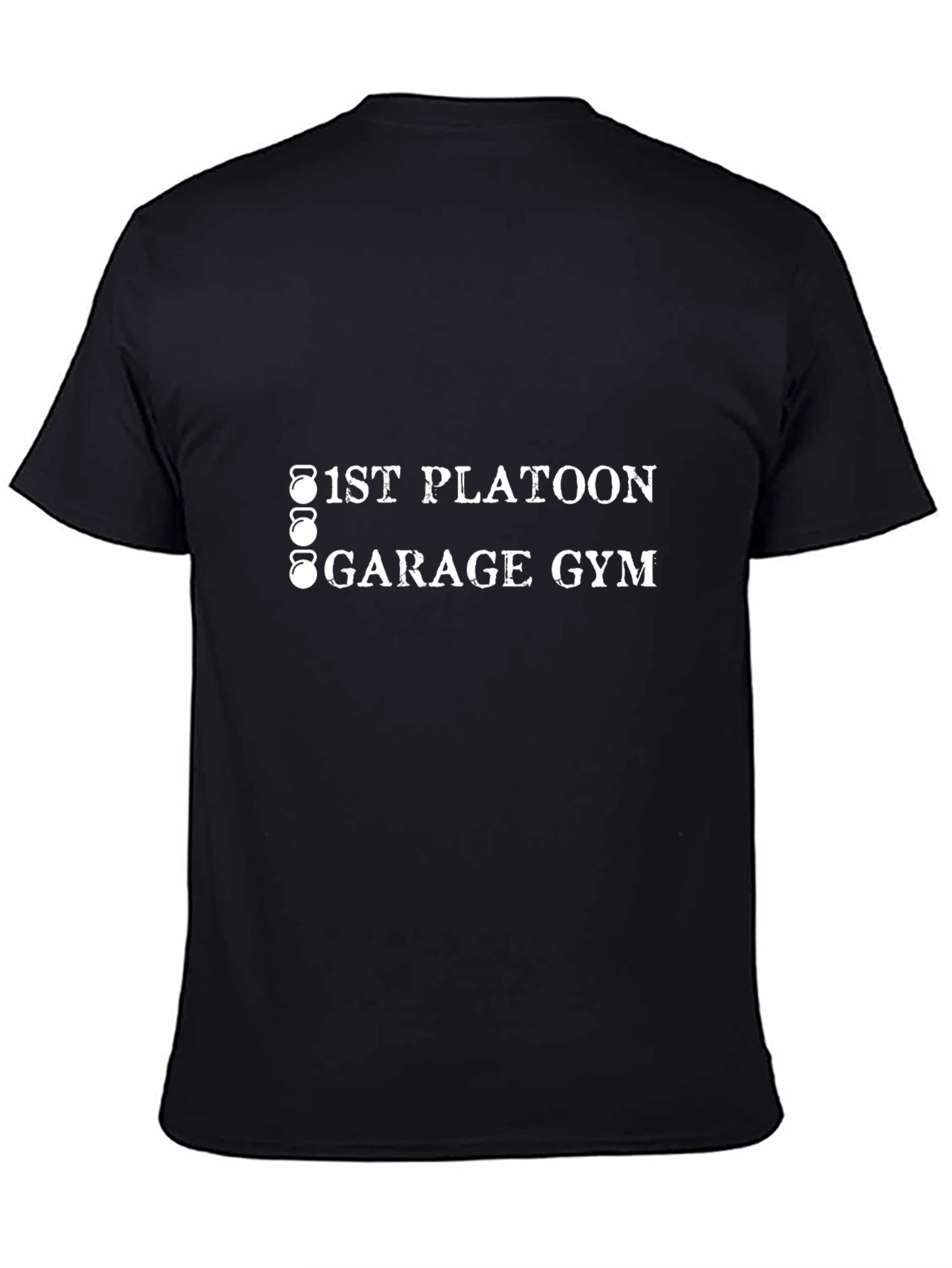 1st Platoon Garage Gym Black T-Shirt