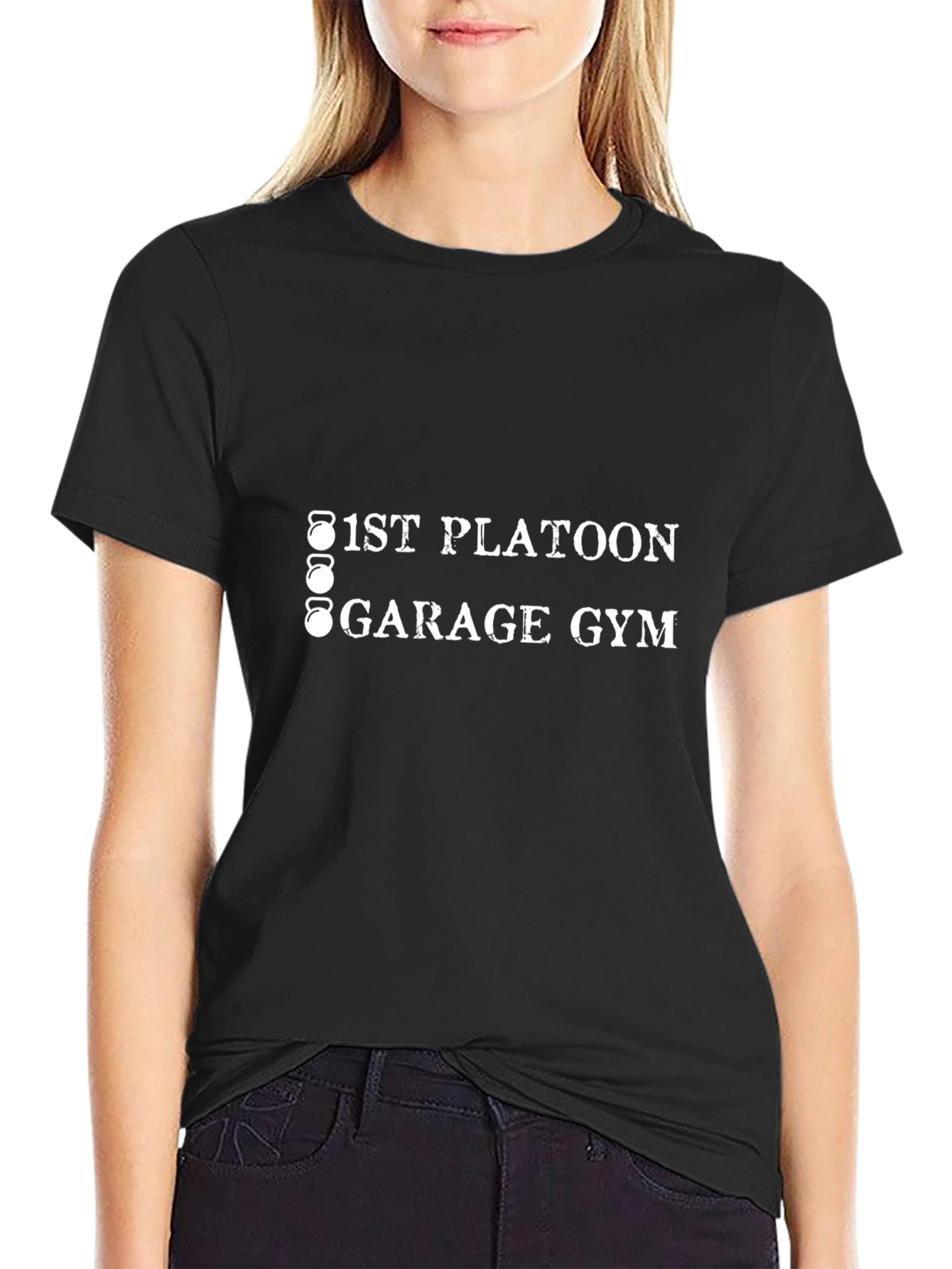 1st Platoon Garage Gym Black T-Shirt