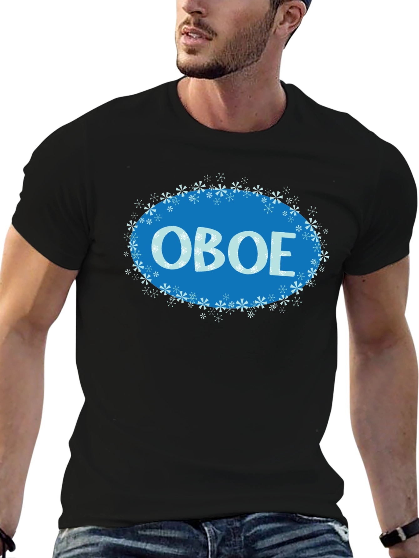 Oboe Snowflake T-Shirt - Musical Instrument Apparel