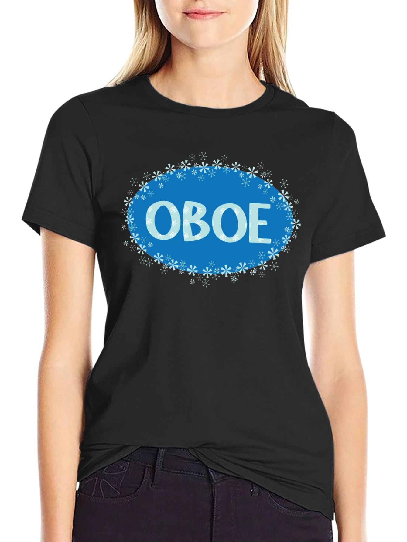 Oboe Snowflake T-Shirt - Musical Instrument Apparel