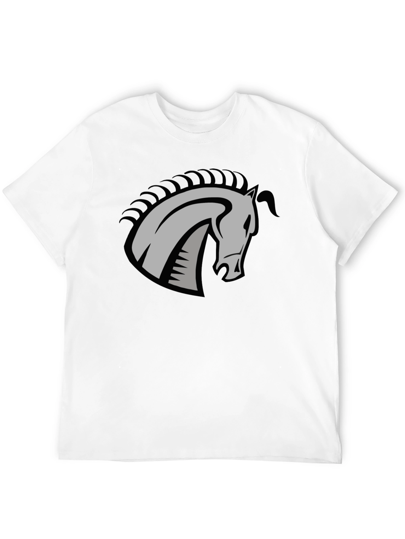 Black T-Shirt with Horse Head Graphic