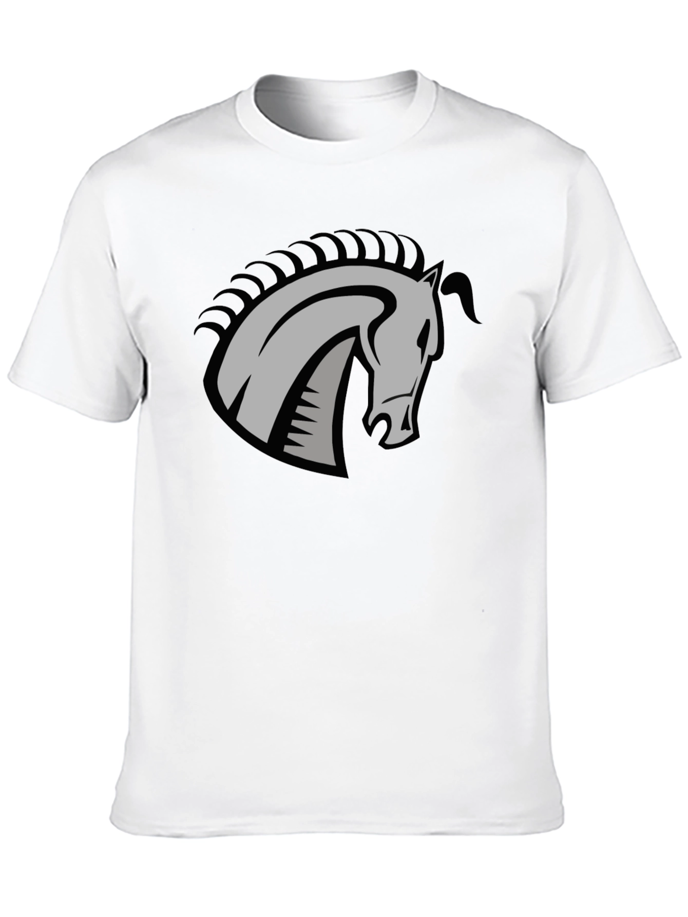 Black T-Shirt with Horse Head Graphic
