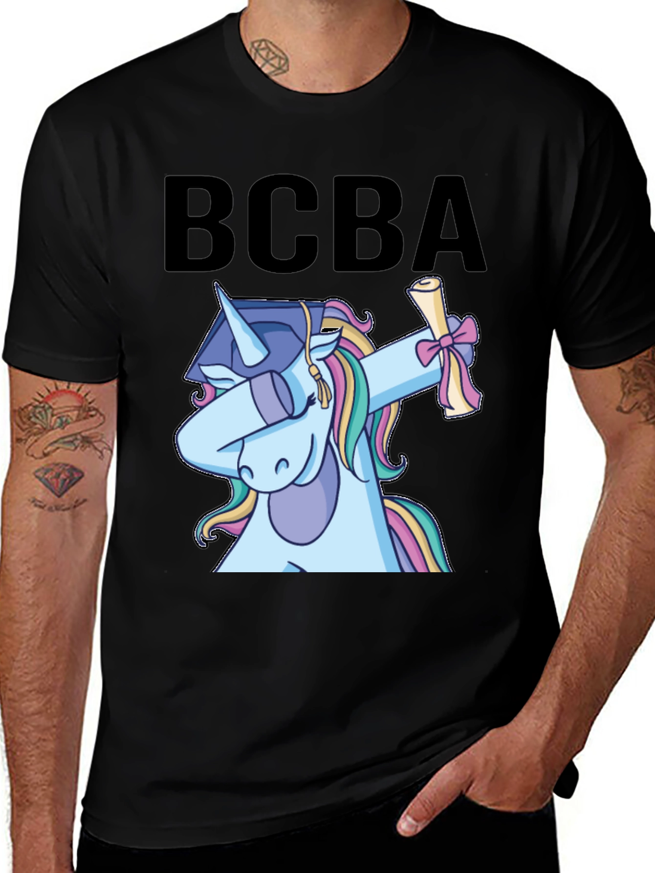 BCBA Unicorn Graduation Dabbing T-Shirt