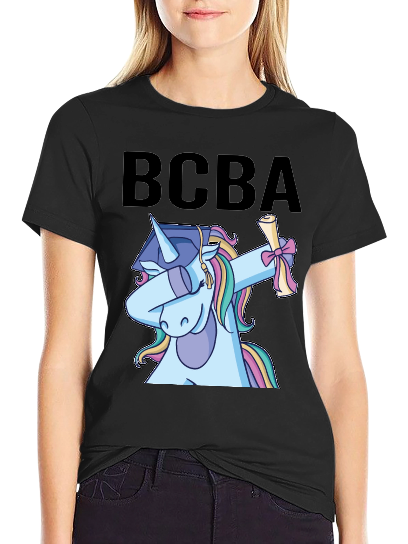 BCBA Unicorn Graduation Dabbing T-Shirt