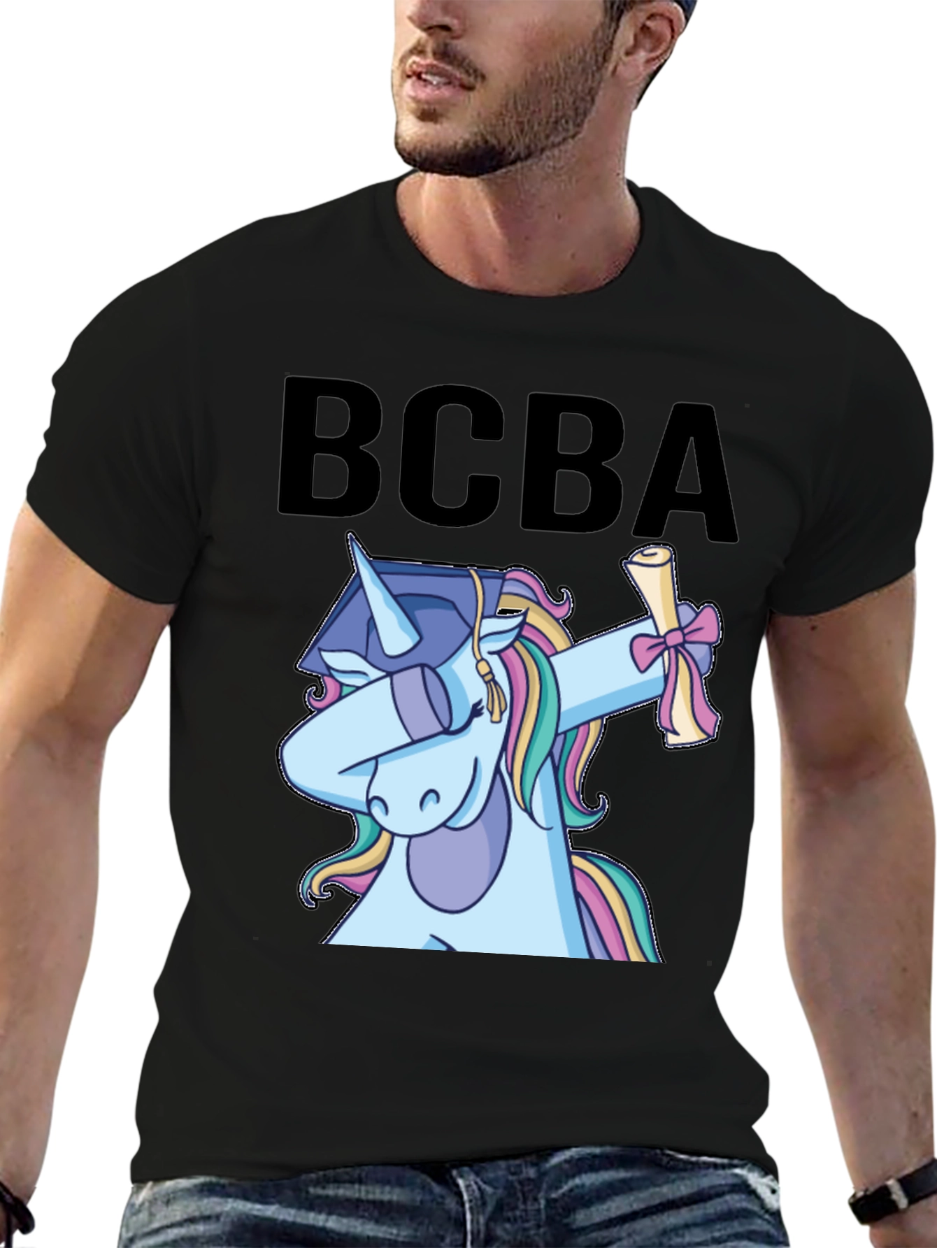 BCBA Unicorn Graduation Dabbing T-Shirt