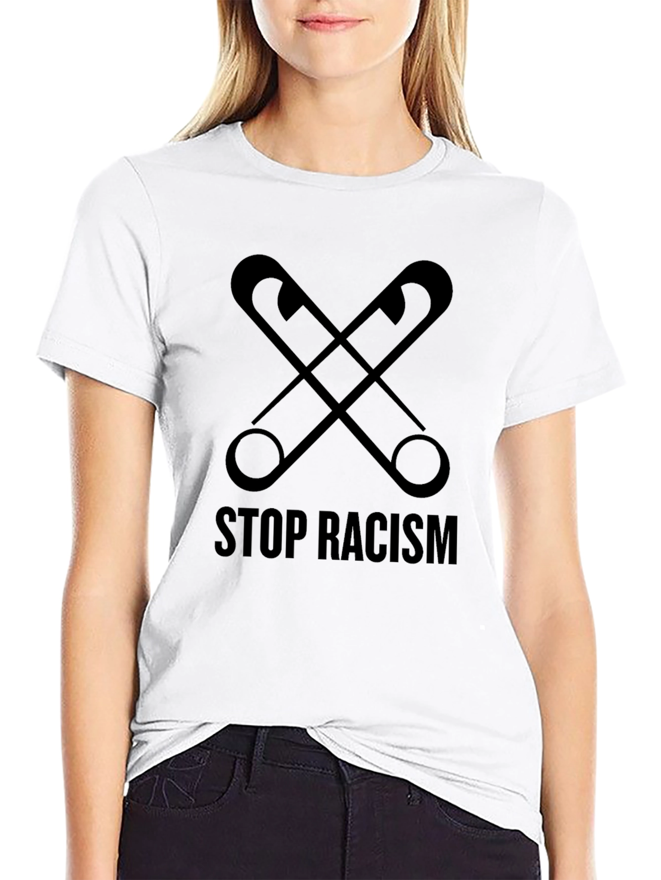Stop Racism Safety Pin Graphic Tee - Unisex