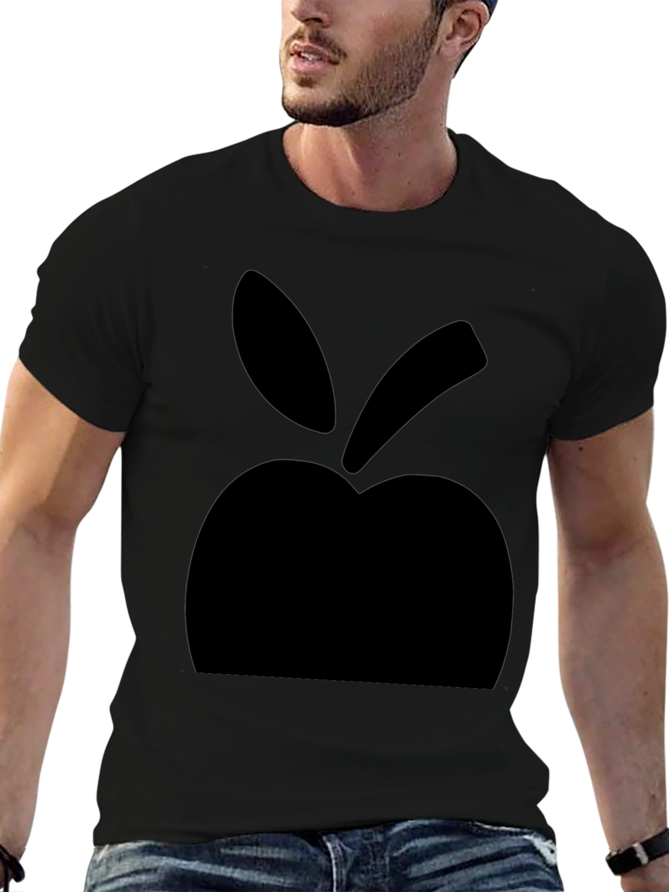 Bold Apple Graphic Black T-Shirt