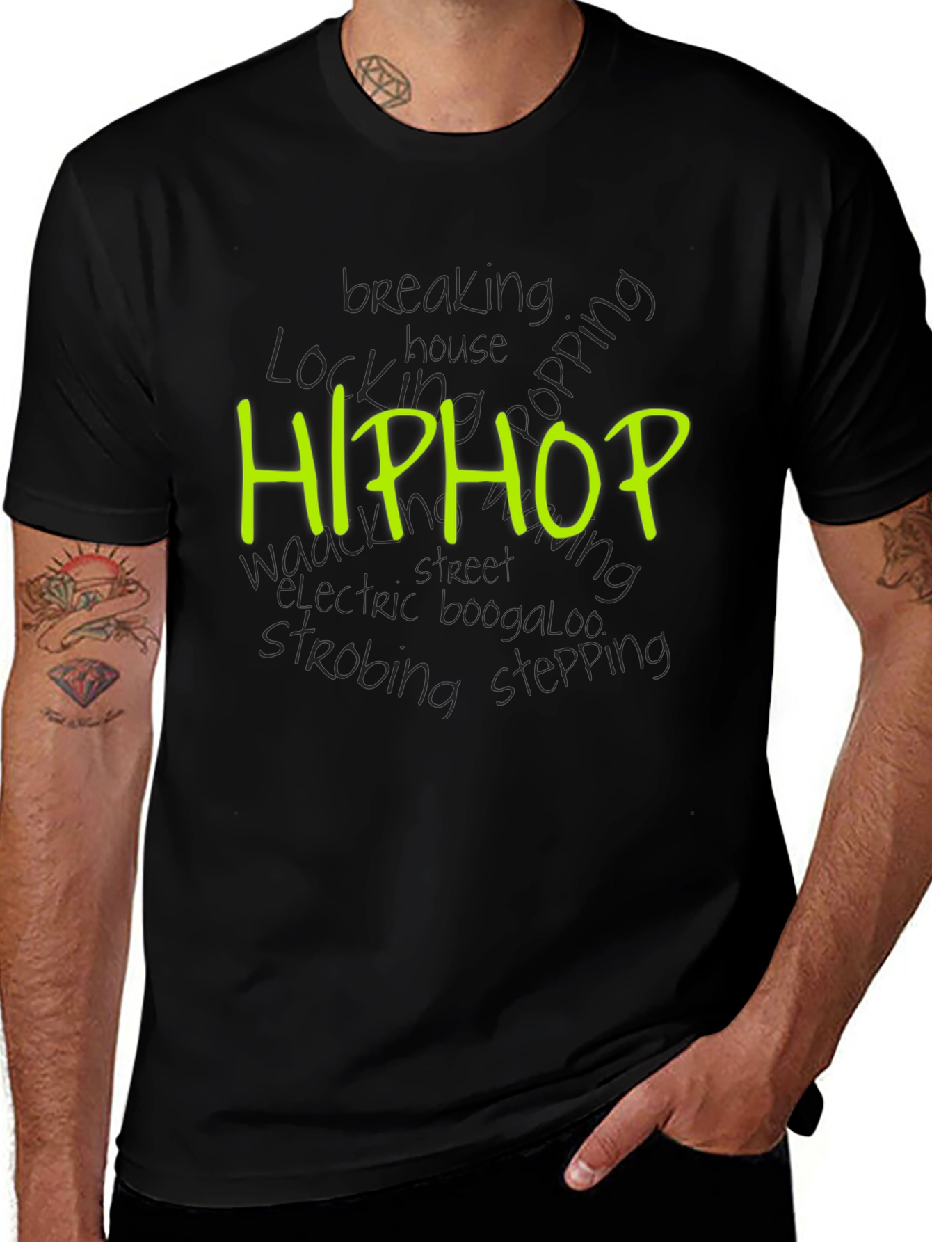 Hip Hop Style Black Tee
