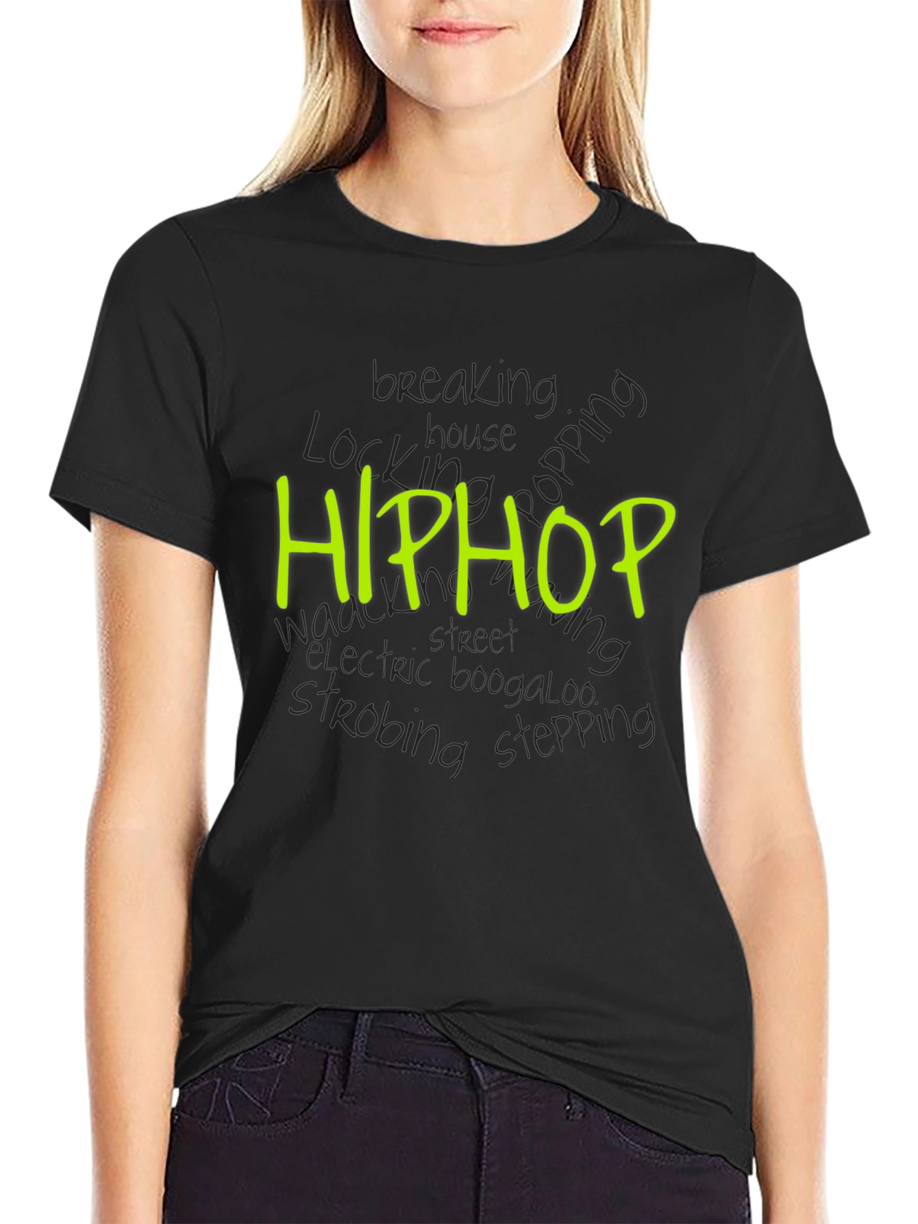 Hip Hop Style Black Tee