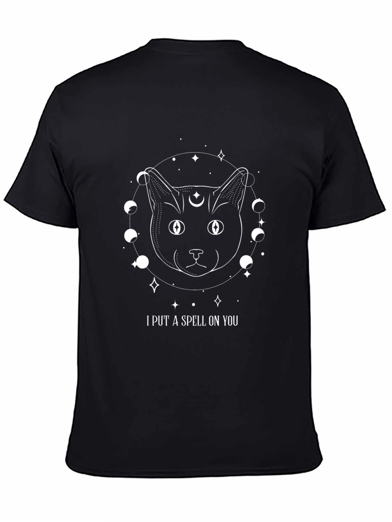 Mystic Cat Moon Phases Graphic Tee - Spellbinding Style
